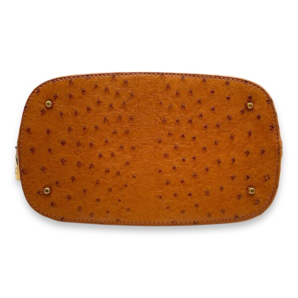 Alma BB Brown Top Handle Bag in Ostrich, Gold hardware - Image 6