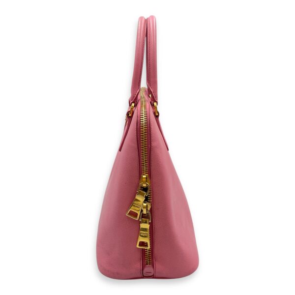 Promenade Pink Top Handle Bag in Saffiano Leather, Gold hardware - Image 5
