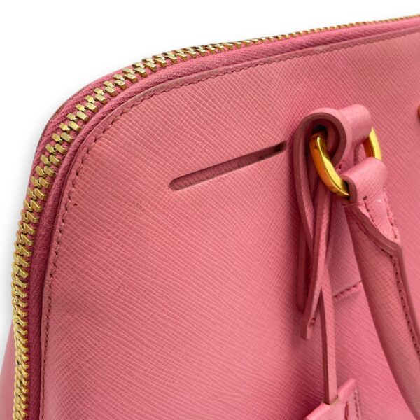 Promenade Pink Top Handle Bag in Saffiano Leather, Gold hardware - Image 13