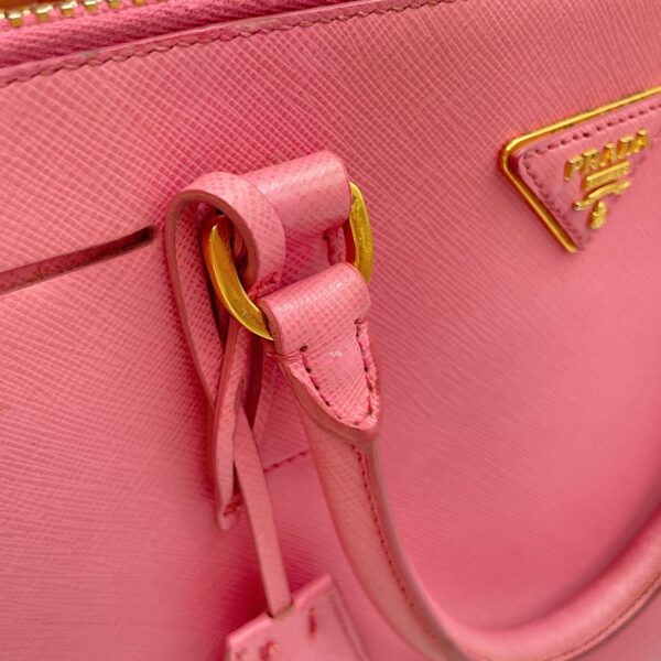 Promenade Pink Top Handle Bag in Saffiano Leather, Gold hardware - Image 14