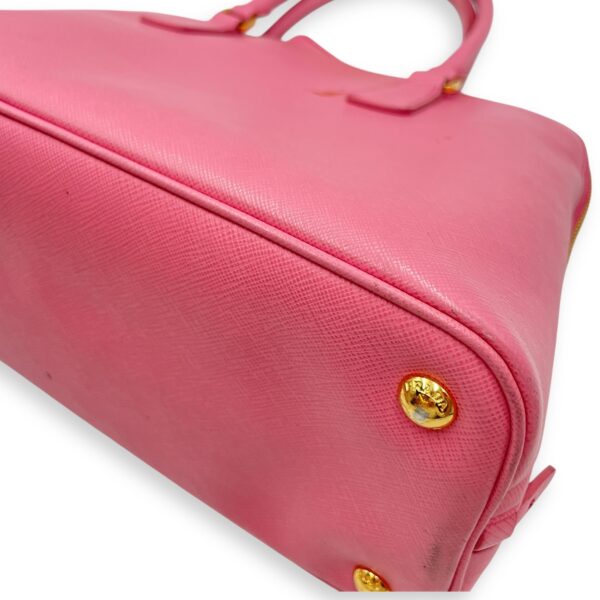 Promenade Pink Top Handle Bag in Saffiano Leather, Gold hardware - Image 11