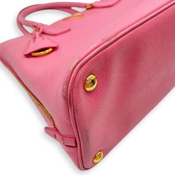 Promenade Pink Top Handle Bag in Saffiano Leather, Gold hardware - Image 8