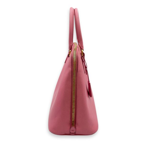 Promenade Pink Top Handle Bag in Saffiano Leather, Gold hardware - Image 4
