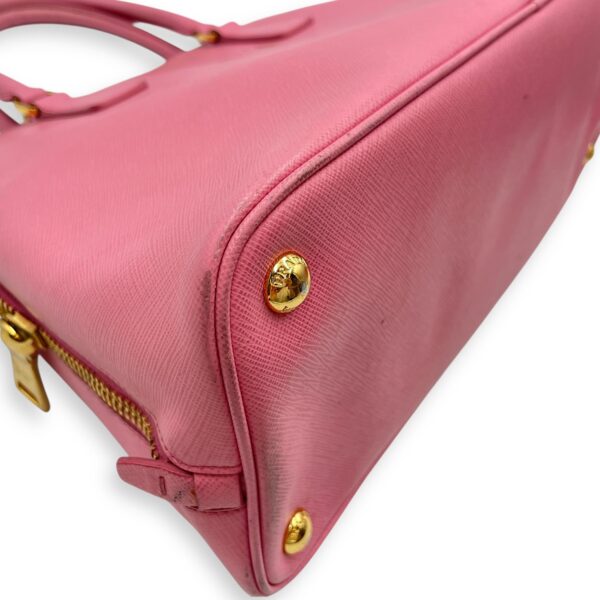 Promenade Pink Top Handle Bag in Saffiano Leather, Gold hardware - Image 10