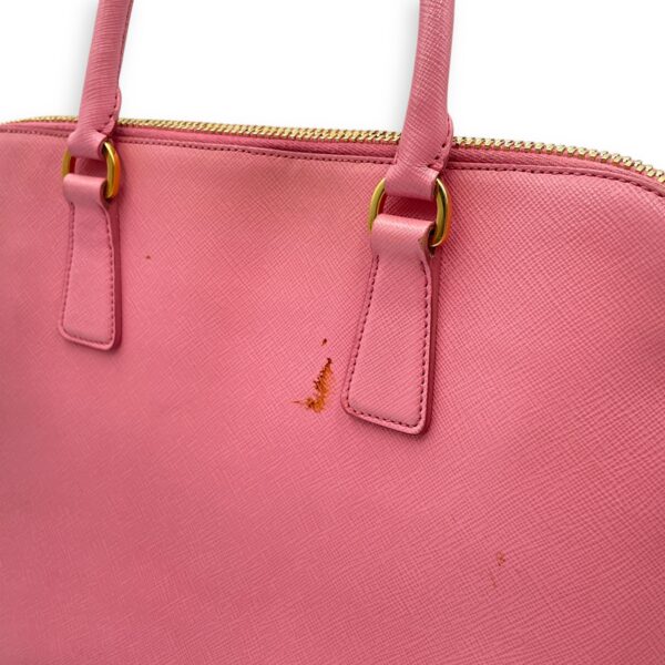Promenade Pink Top Handle Bag in Saffiano Leather, Gold hardware - Image 12