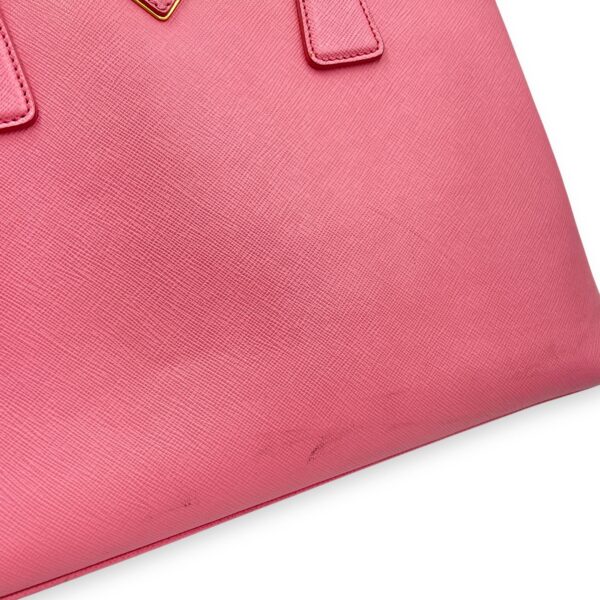 Promenade Pink Top Handle Bag in Saffiano Leather, Gold hardware - Image 15