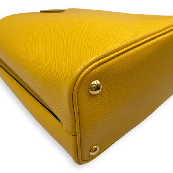 Panier Yellow Bucket Bag in Saffiano Leather, Gold hardware - Image 8
