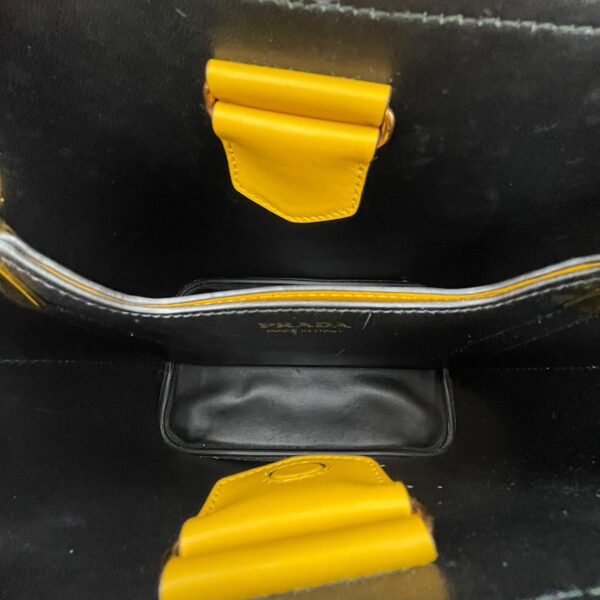 Panier Yellow Bucket Bag in Saffiano Leather, Gold hardware - Image 7
