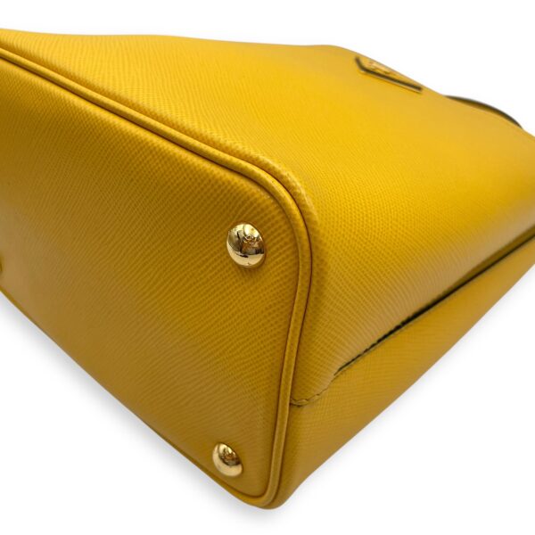 Panier Yellow Bucket Bag in Saffiano Leather, Gold hardware - Image 9