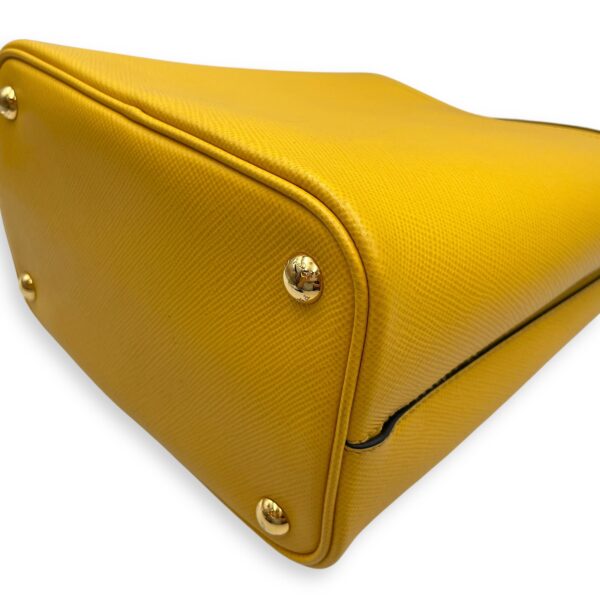 Panier Yellow Bucket Bag in Saffiano Leather, Gold hardware - Image 11