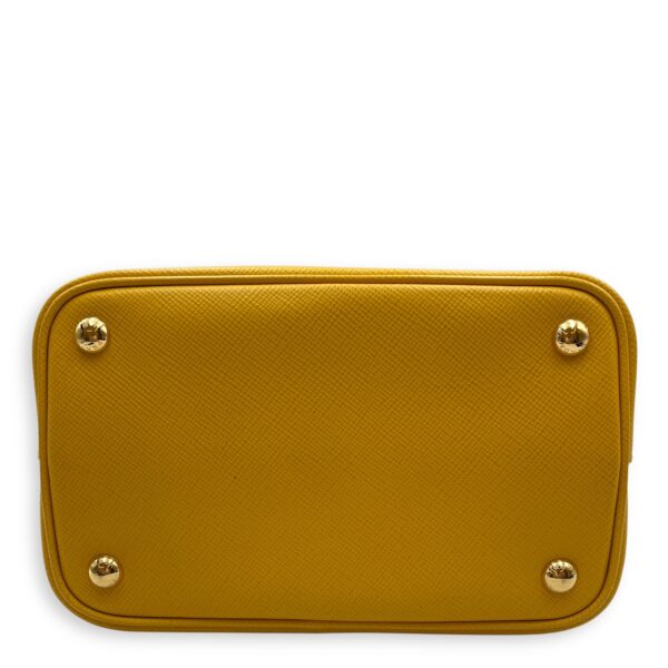 Panier Yellow Bucket Bag in Saffiano Leather, Gold hardware - Image 6