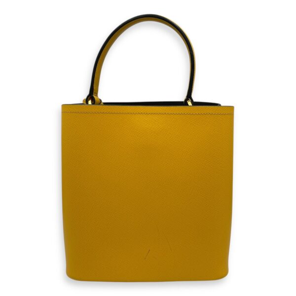 Panier Yellow Bucket Bag in Saffiano Leather, Gold hardware - Image 3