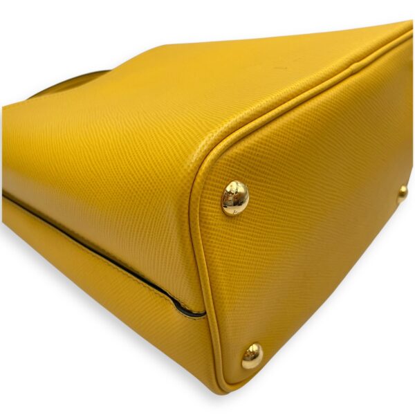 Panier Yellow Bucket Bag in Saffiano Leather, Gold hardware - Image 10