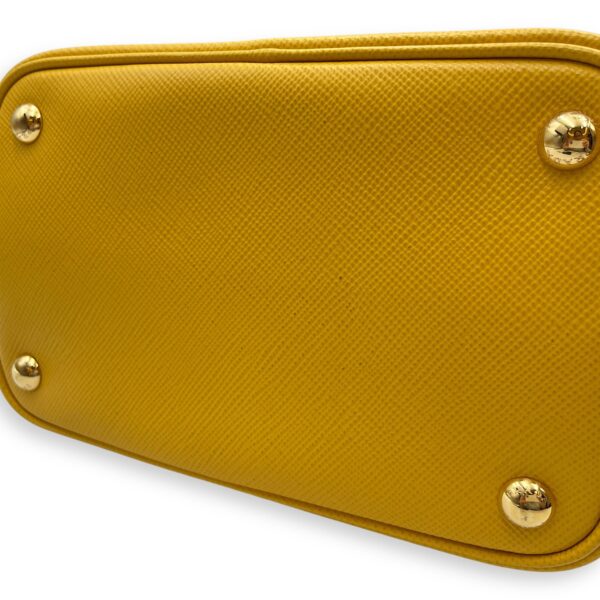 Panier Yellow Bucket Bag in Saffiano Leather, Gold hardware - Image 12
