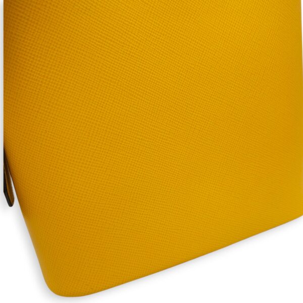 Panier Yellow Bucket Bag in Saffiano Leather, Gold hardware - Image 16