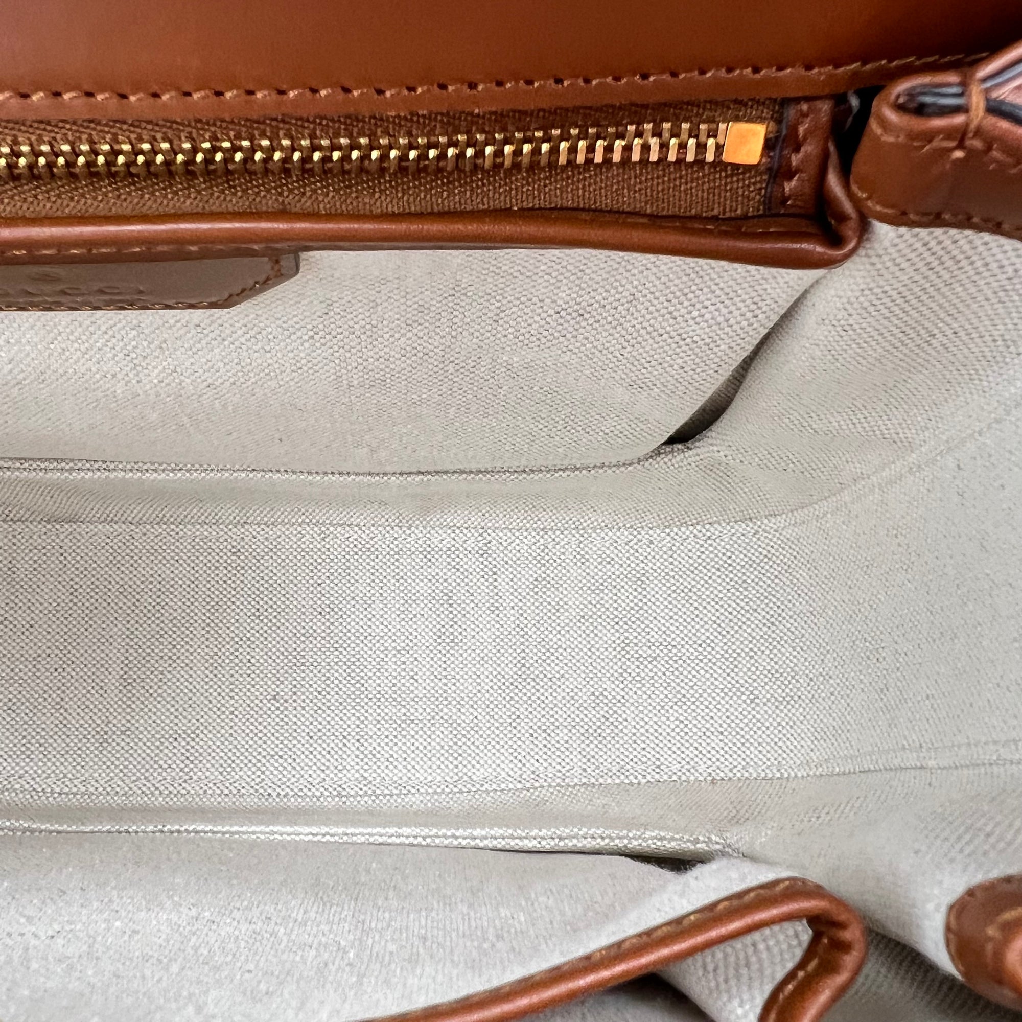 Bamboo 1947 Medium Brown Top Handle Bag in Calfskin, Gold hardware - Image 12