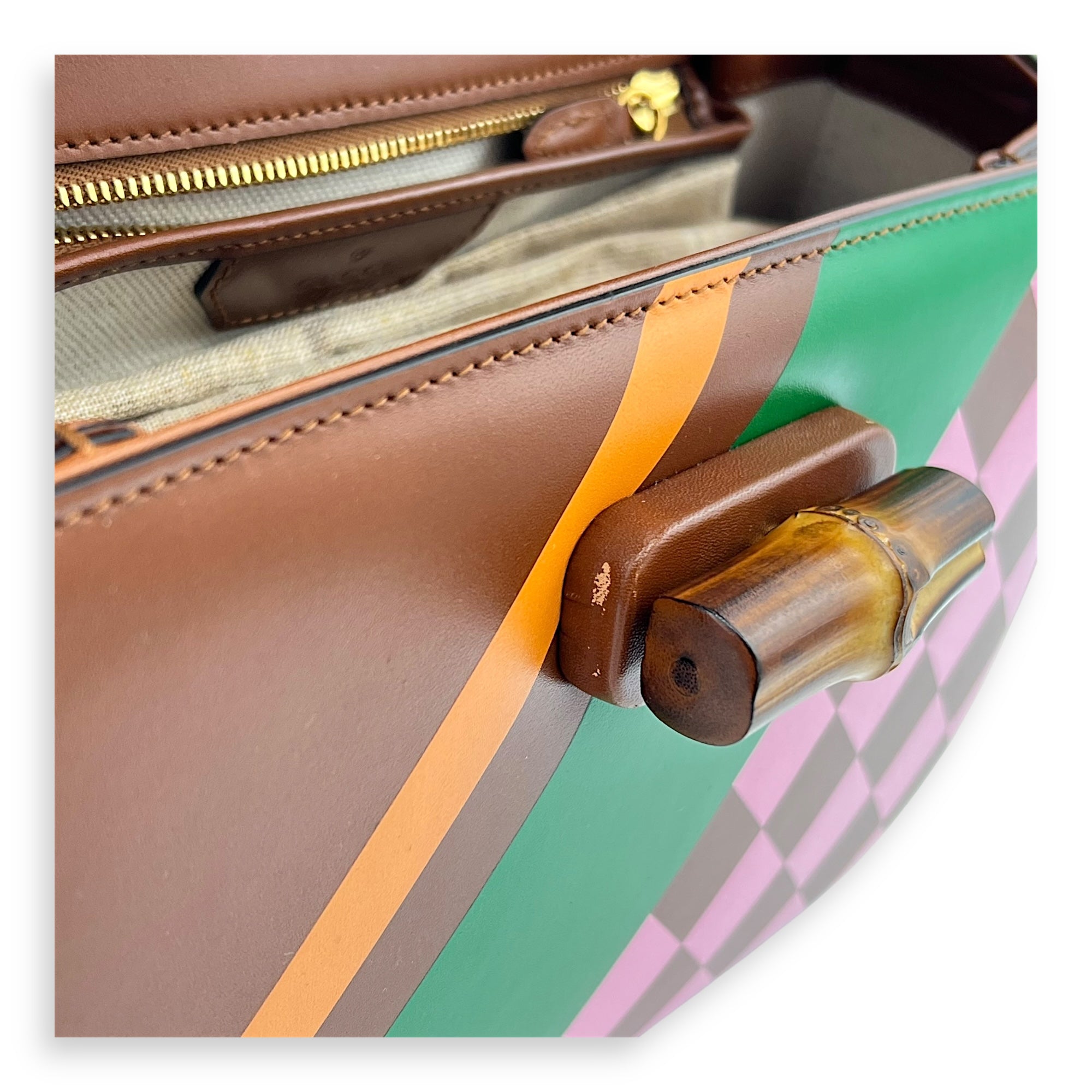 Bamboo 1947 Medium Brown Top Handle Bag in Calfskin, Gold hardware - Image 9