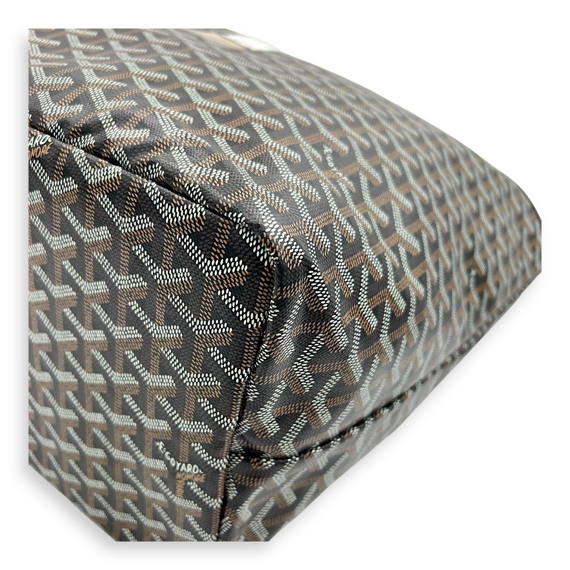 Saint Louis Tote Bag GM Black in Monogram Coated Canvas, Silver hardware - Image 8