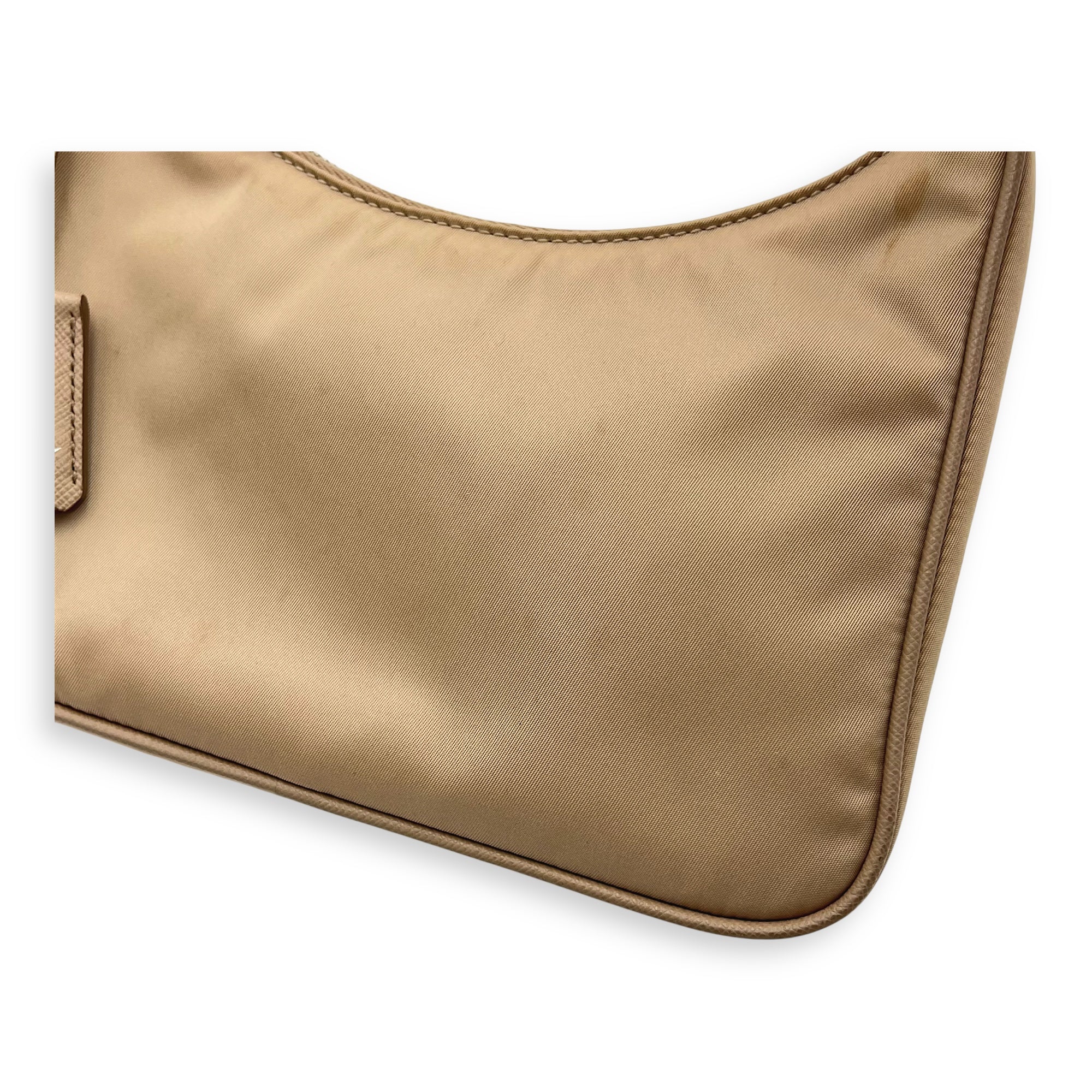 Re-Edition 2005 Shoulder Bag Beige in Re-Nylon, Silver hardware - Image 9