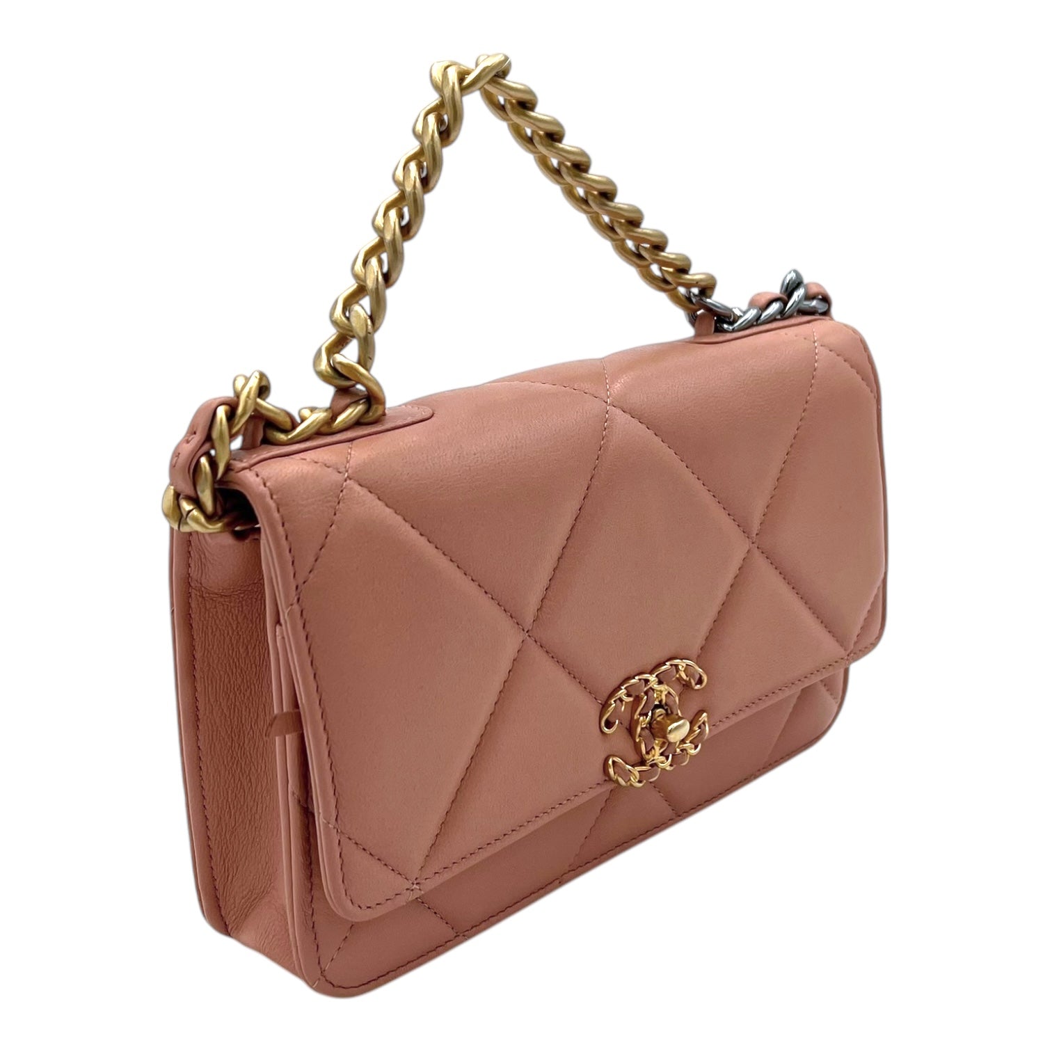 C19 Wallet On Chain Beige in Lambskin, Mixed hardware - Image 5