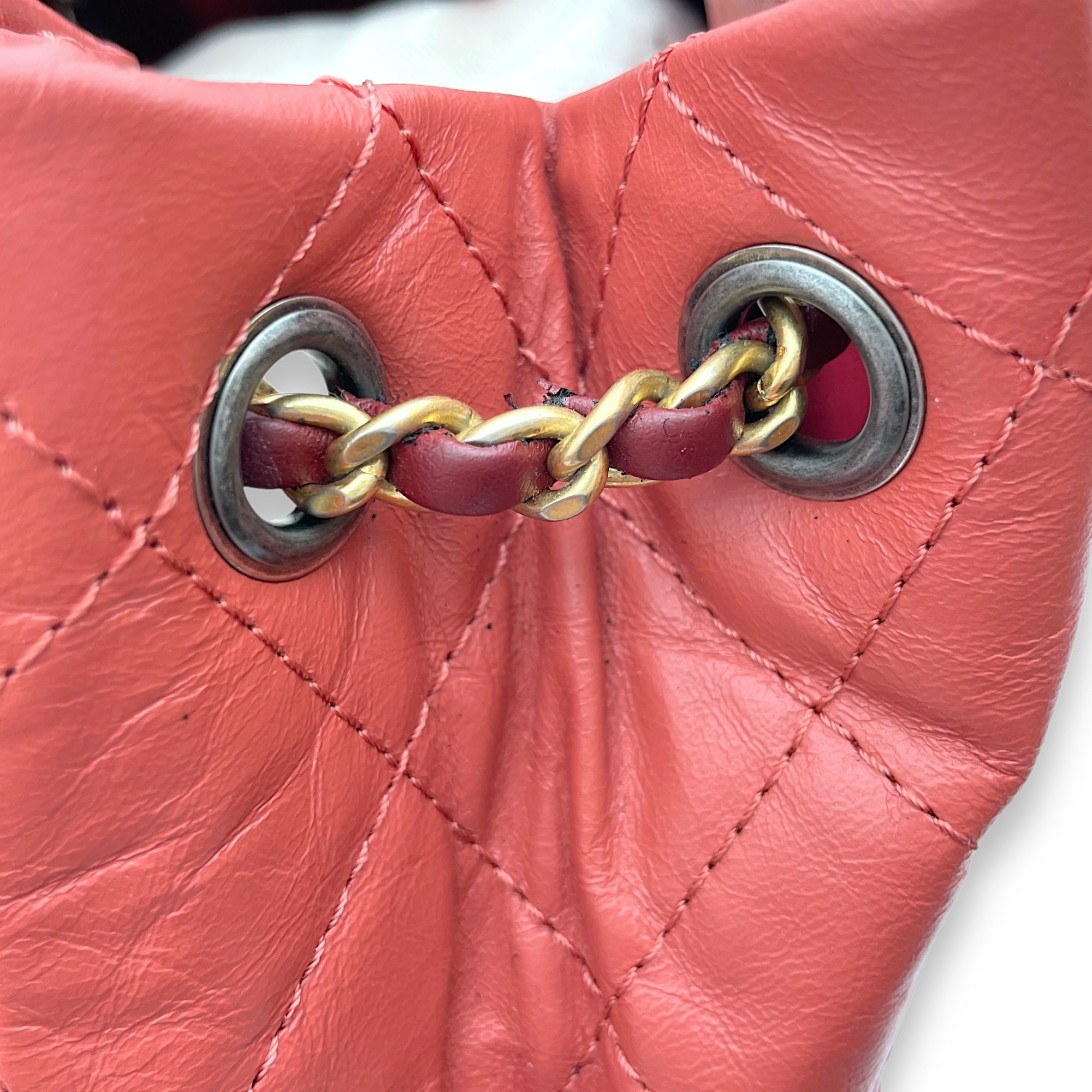 Gabrielle Raspberry Backpack in Calfskin, Gold/Ruthenium/Silver hardware - Image 8