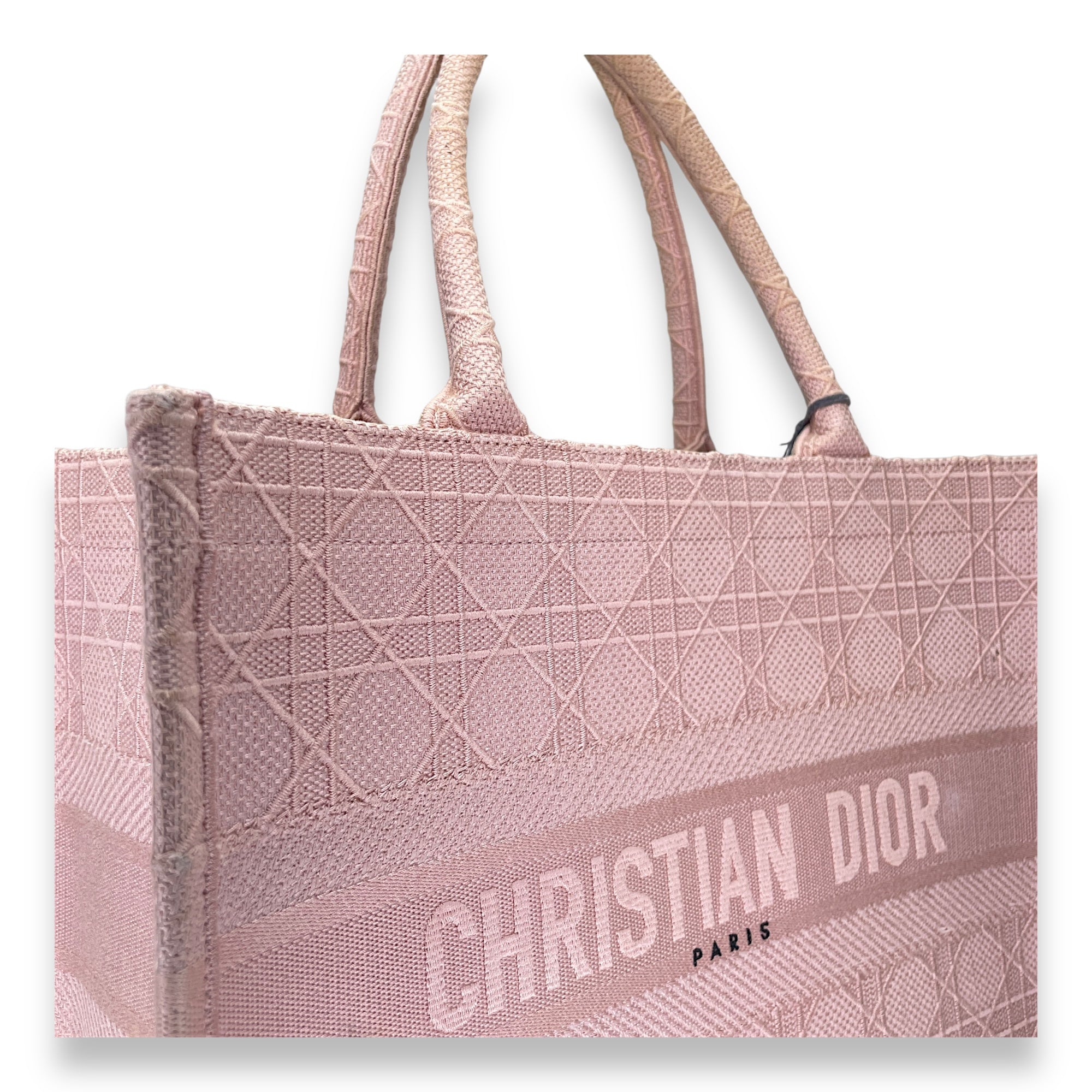 Embroidered Cannage Book Tote Medium Tote bag in Canvas, N/A Hardware - Image 7