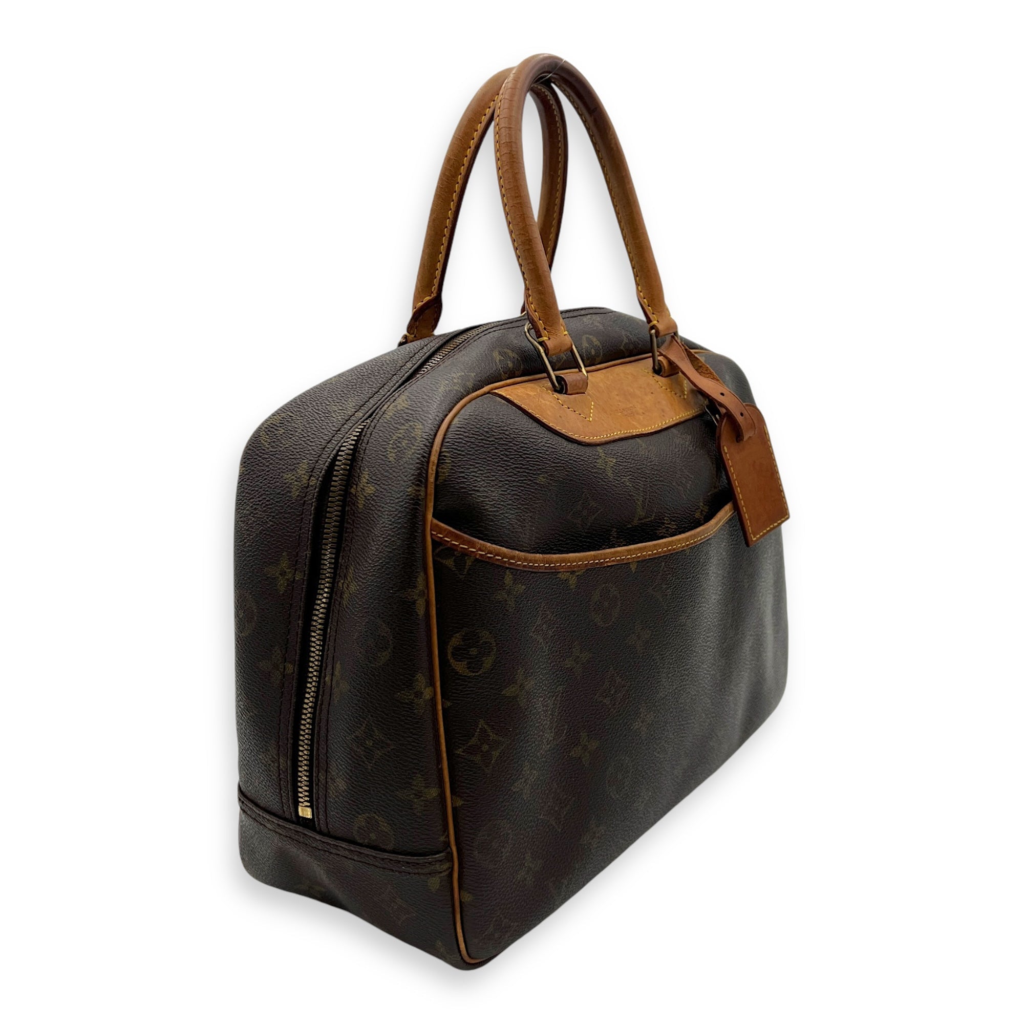Deauville Top Handle Bag Brown in Monogram Coated Canvas, Gold hardware - Image 5