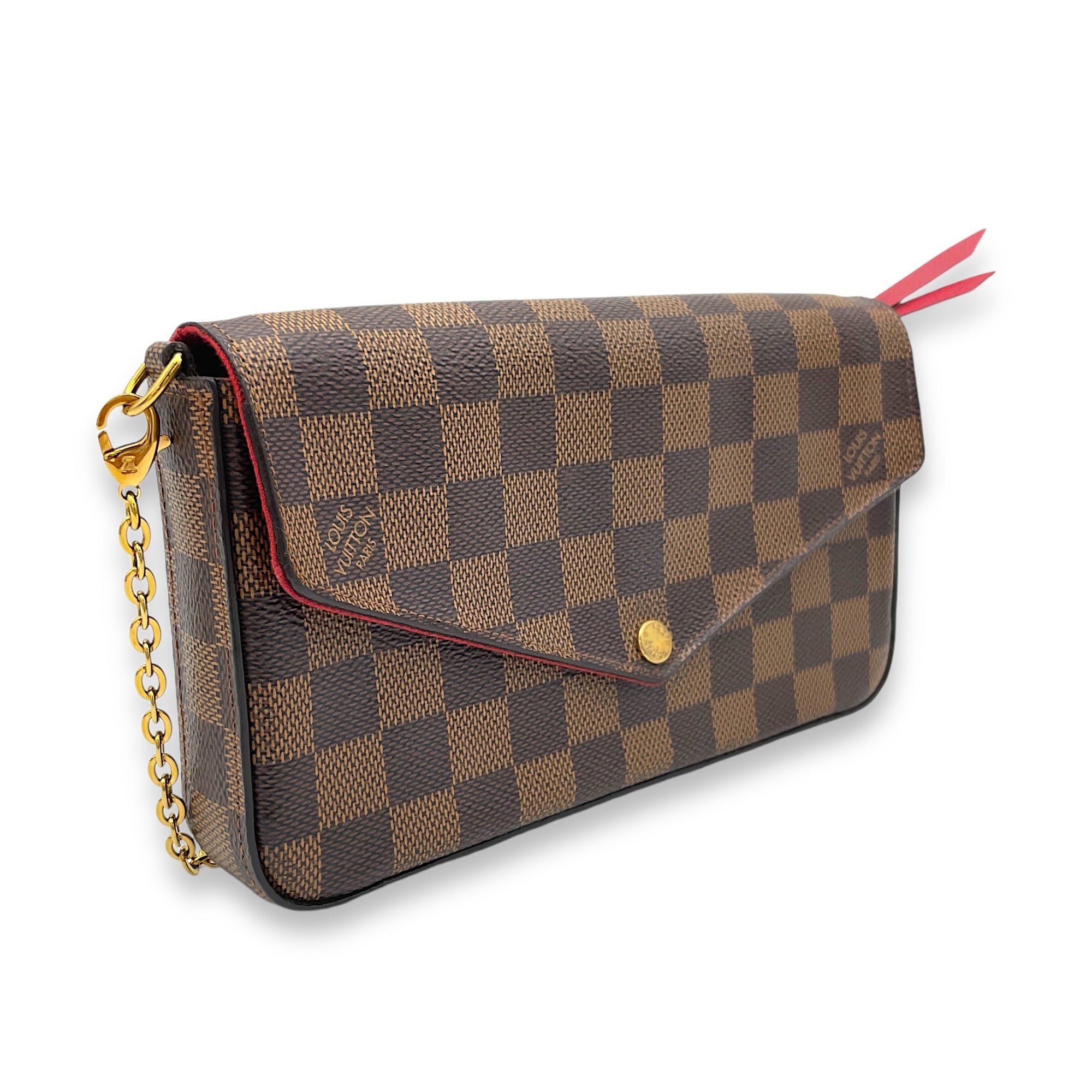 Felicie Wallet On Chain Brown in Coated Canvas, Gold hardware - Image 4