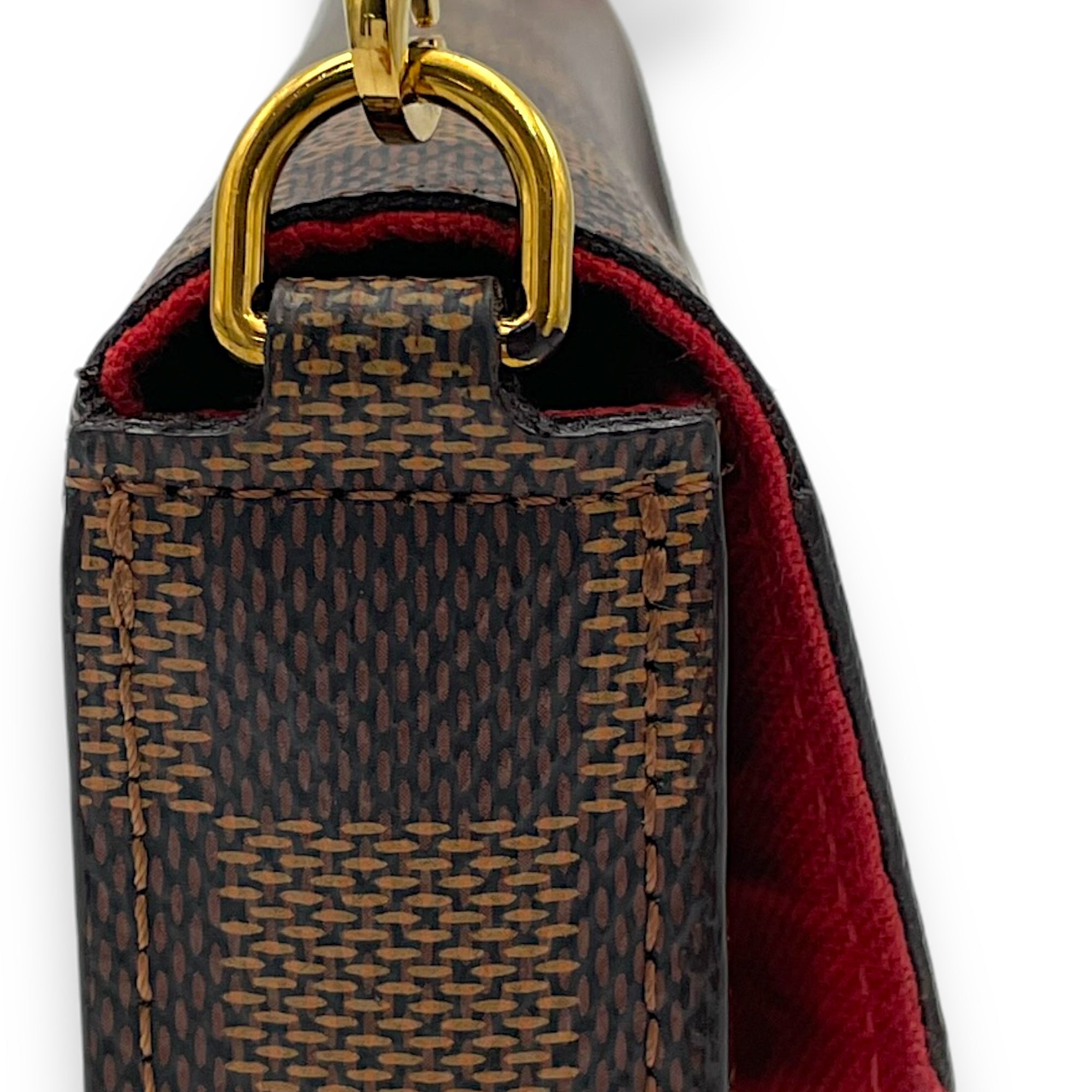 Felicie Wallet On Chain Brown in Coated Canvas, Gold hardware - Image 9