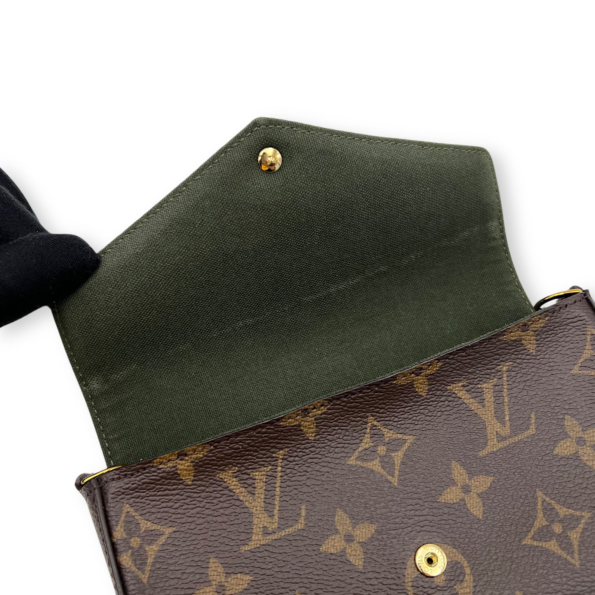 Felicie Strap and Go Brown Crossbody Bag in Monogram Coated Canvas, Gold hardware - Image 17