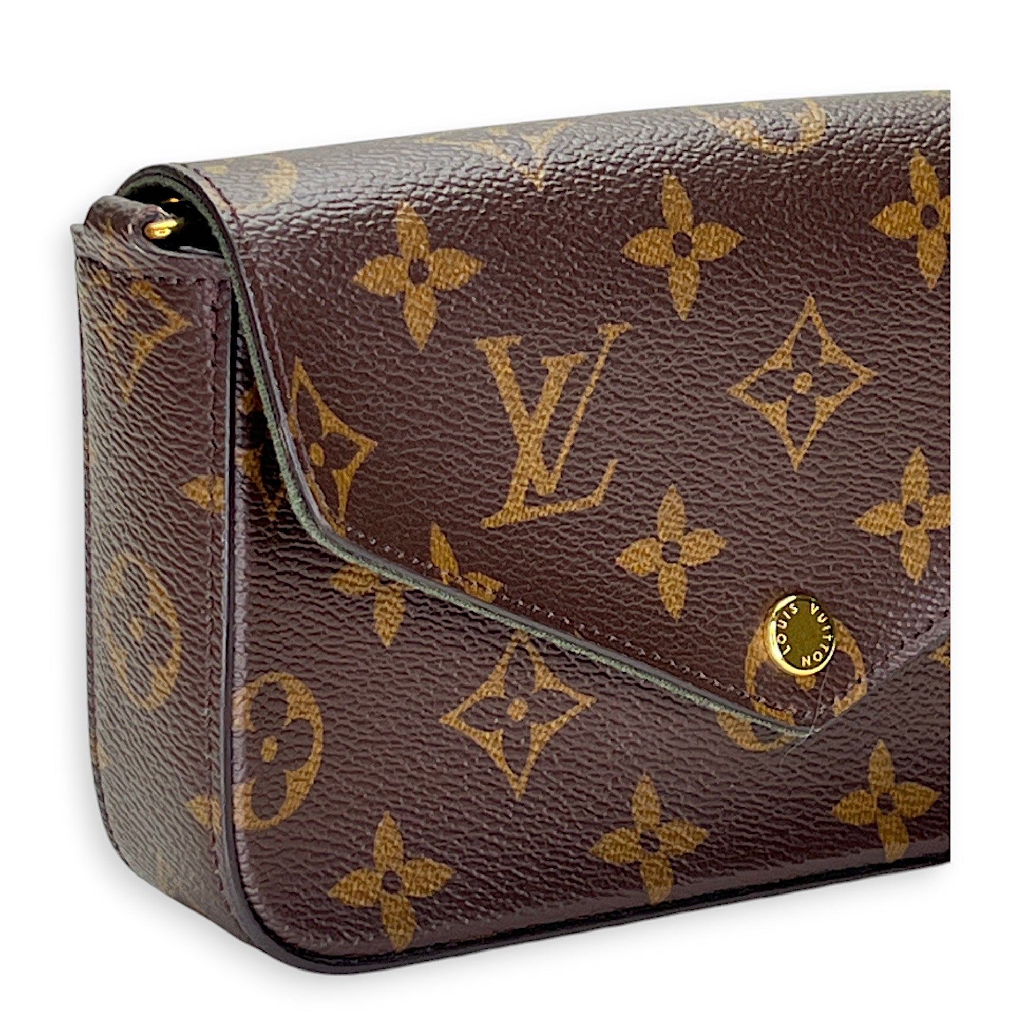 Felicie Strap and Go Brown Crossbody Bag in Monogram Coated Canvas, Gold hardware - Image 16