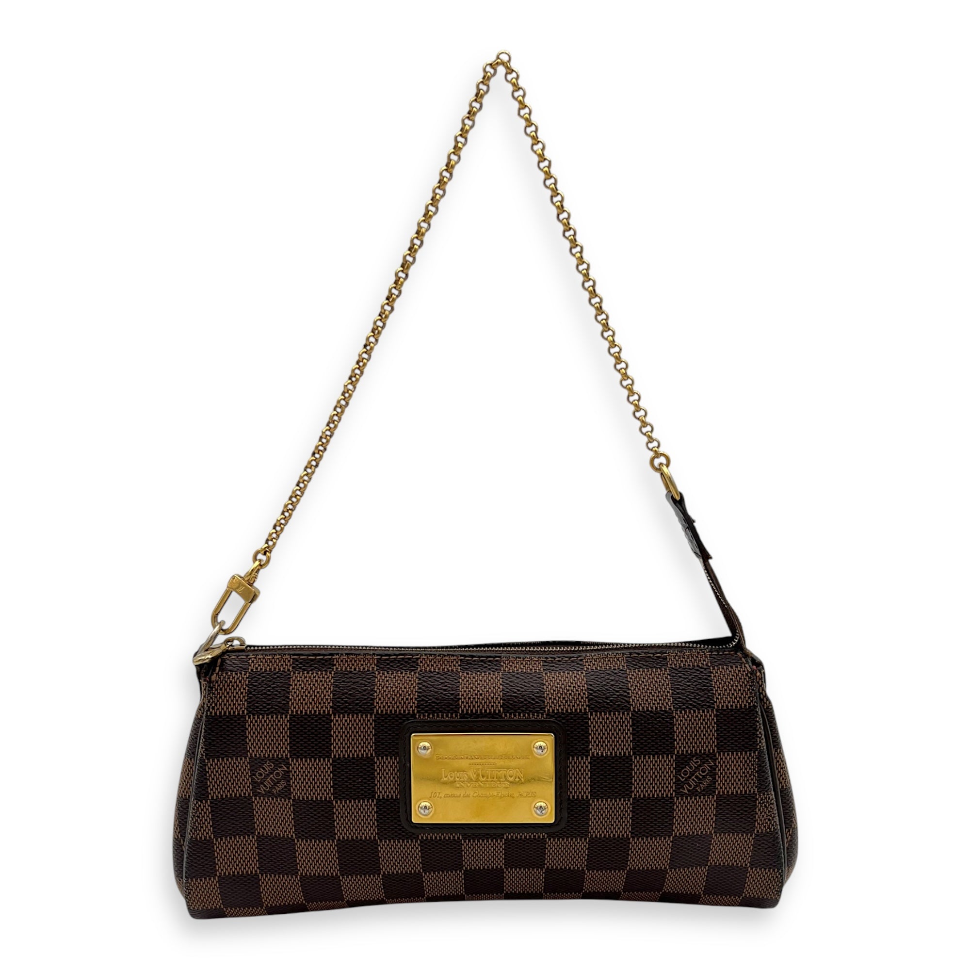 Eva Crossbody Bag Brown in Coated Canvas, Gold hardware