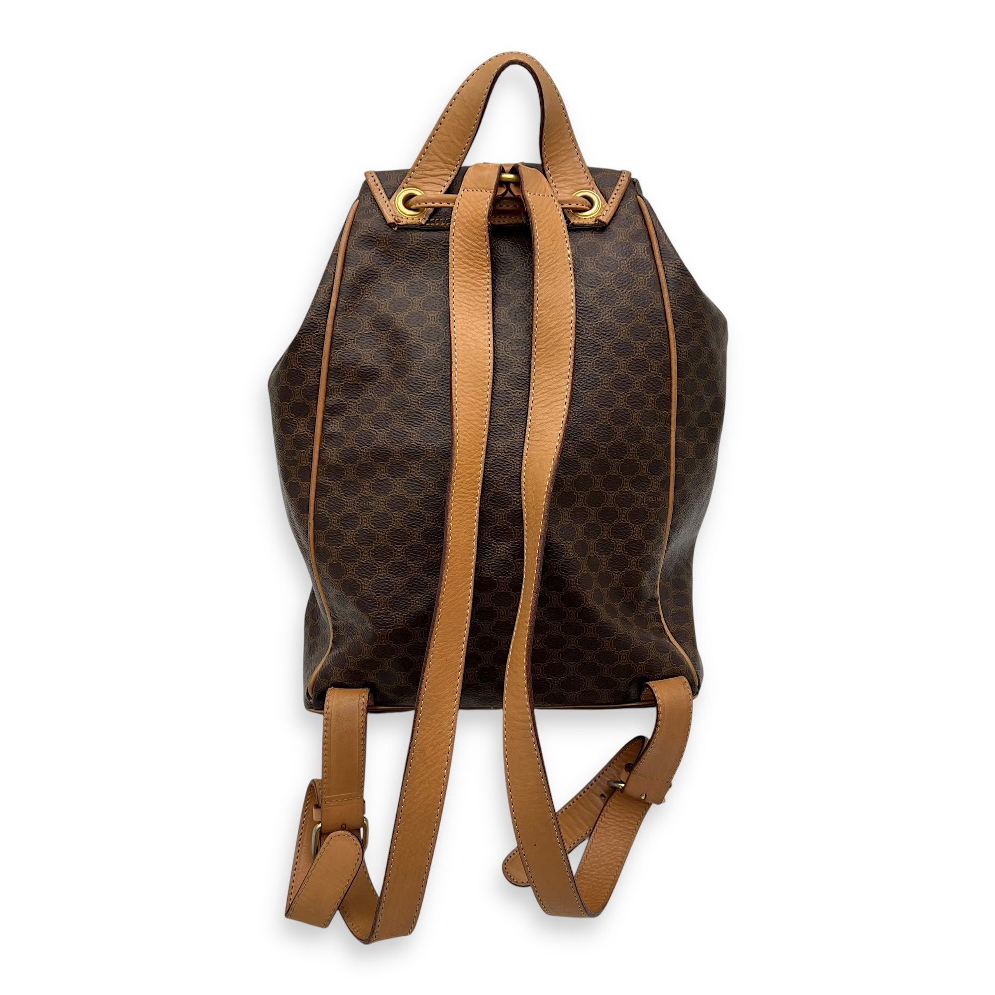 Macadam Backpack Brown in Coated Canvas, Gold hardware - Image 3