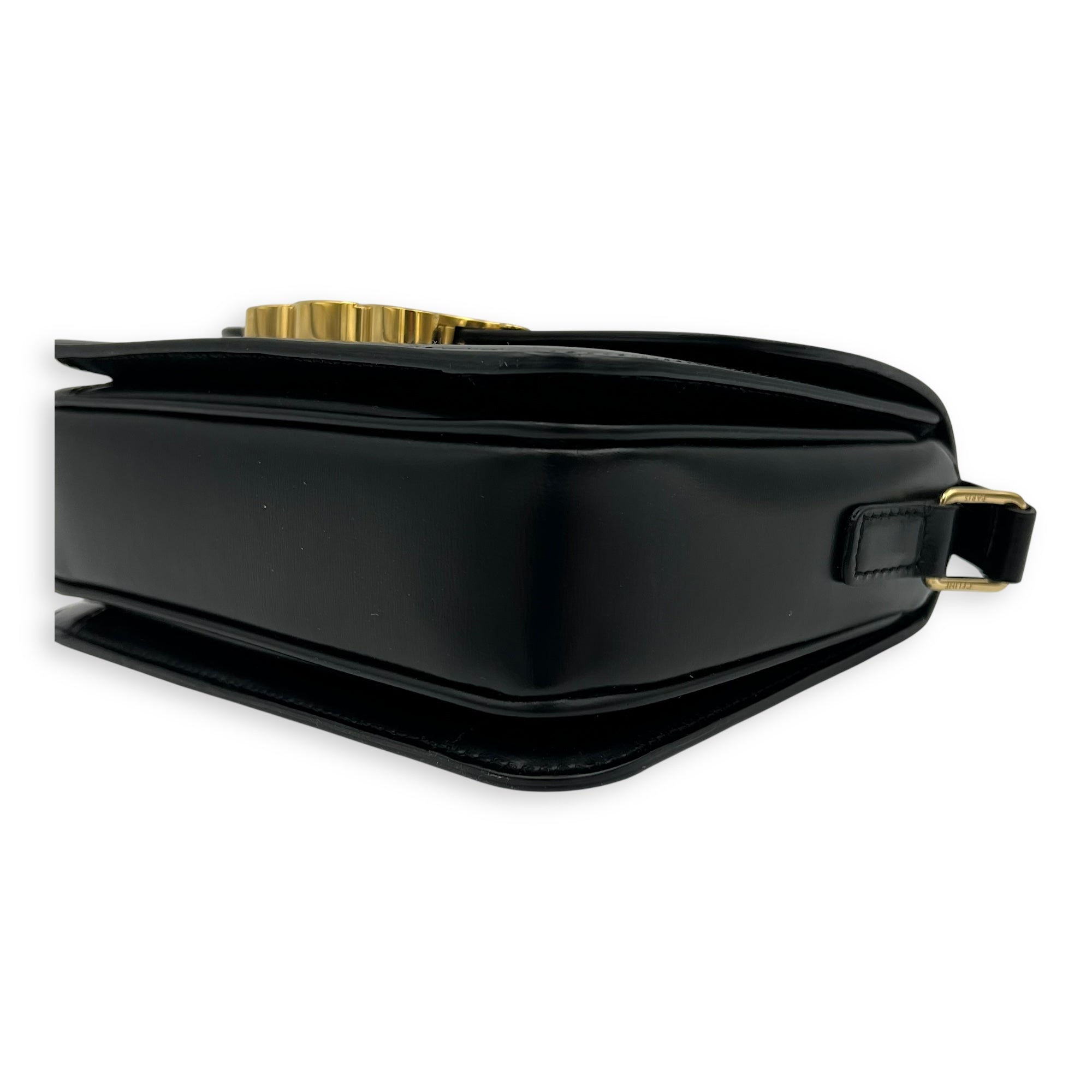 Triomphe Teen Black Crossbody Bag in Box Calfskin, Gold hardware - Image 10