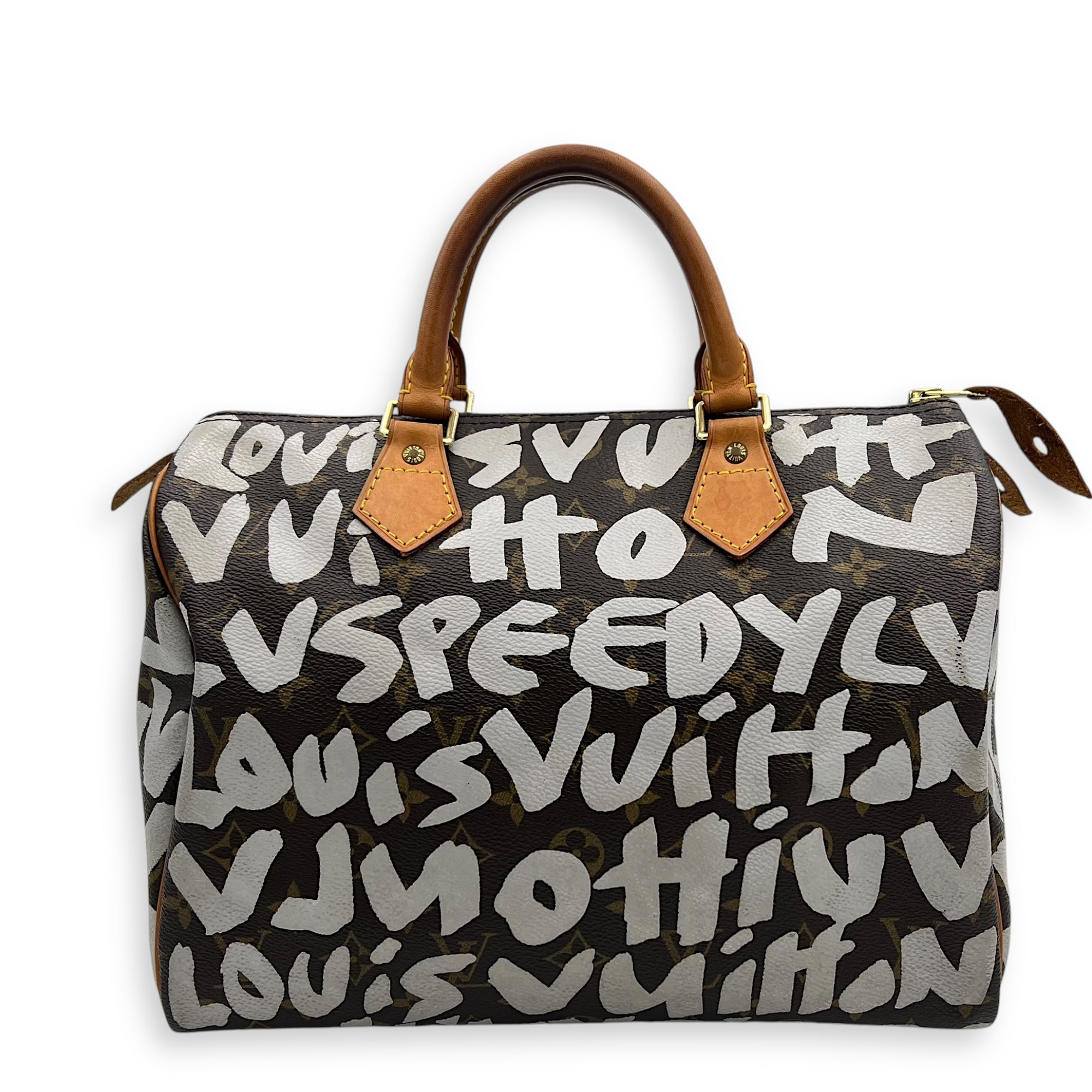 Speedy Sprouse Top Handle Bag 30 Brown in Monogram Coated Canvas, Gold hardware - Image 3