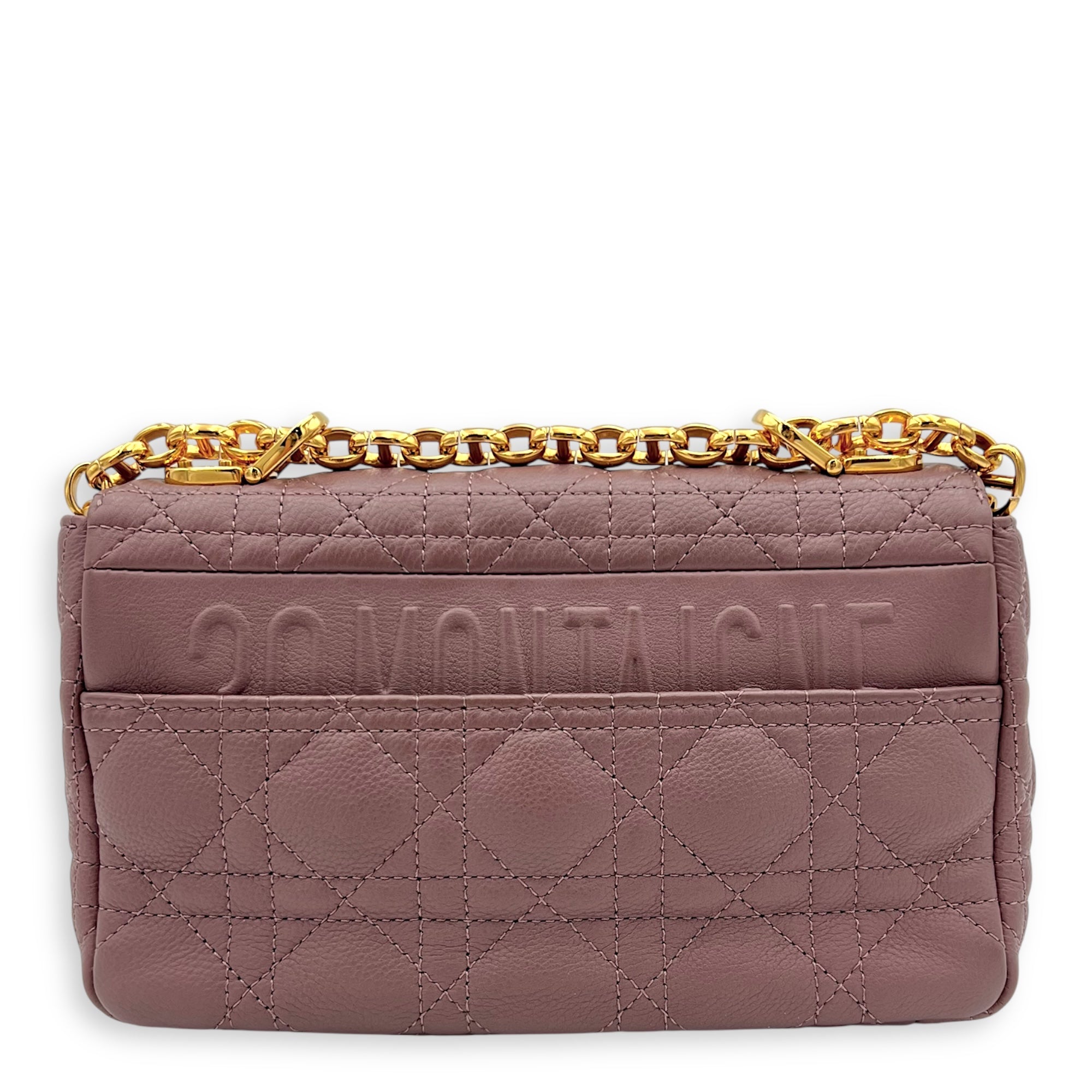Caro Shoulder Bag Purple in Calfskin, Gold hardware - Image 3