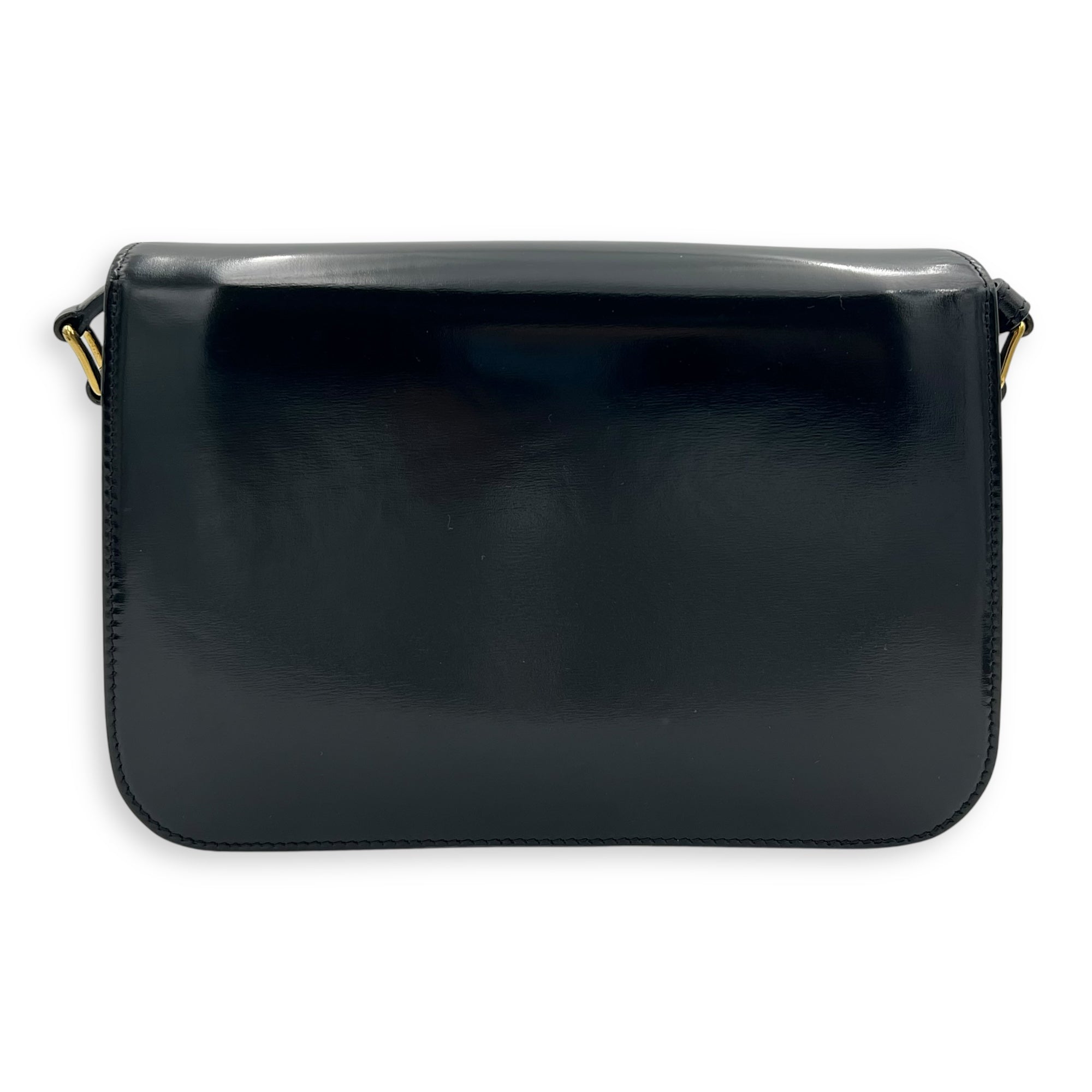 Triomphe Classique Black Shoulder Bag in Calfskin, Gold hardware - Image 3