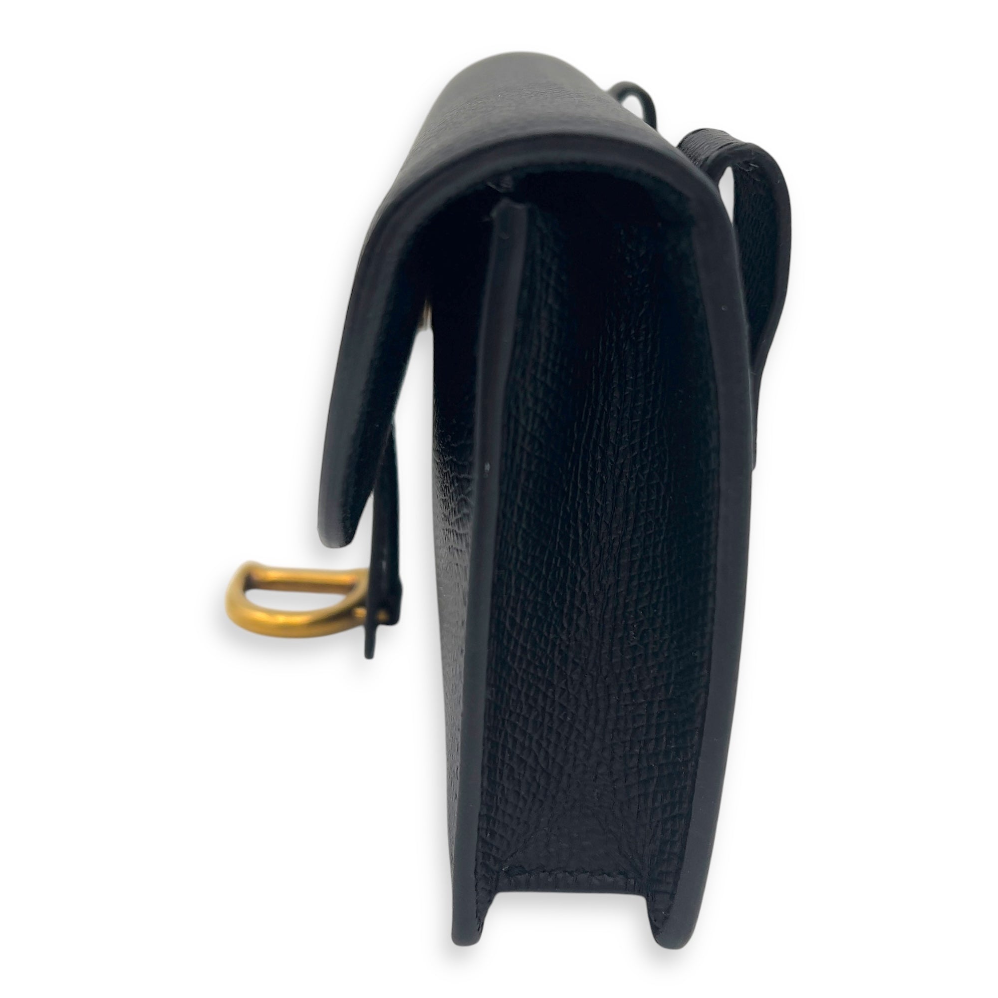 Saddle Belt Bag Black in Calfskin, Gold hardware - Image 4