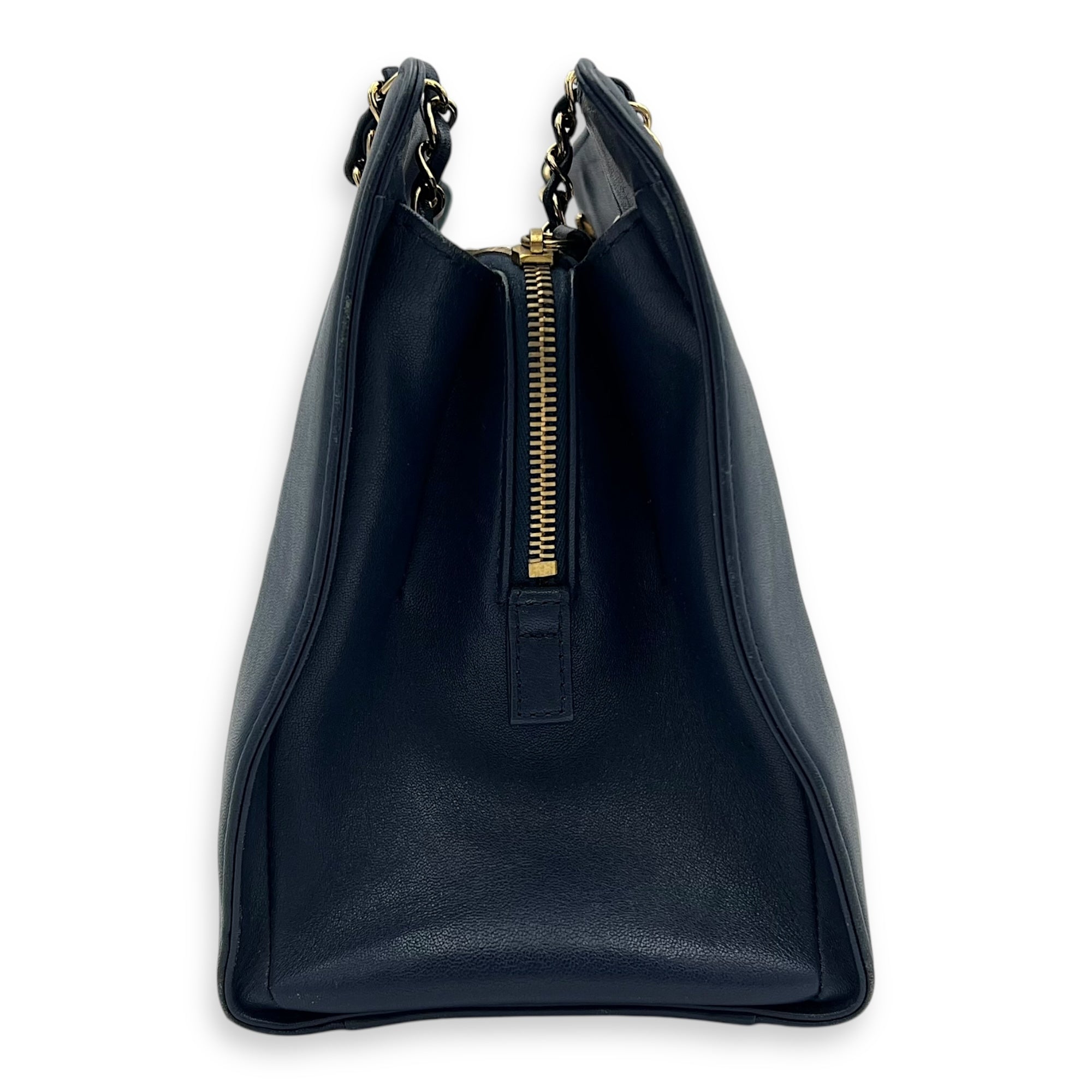 CC Shoulder Bag Blue in Calfskin, Gold hardware - Image 4