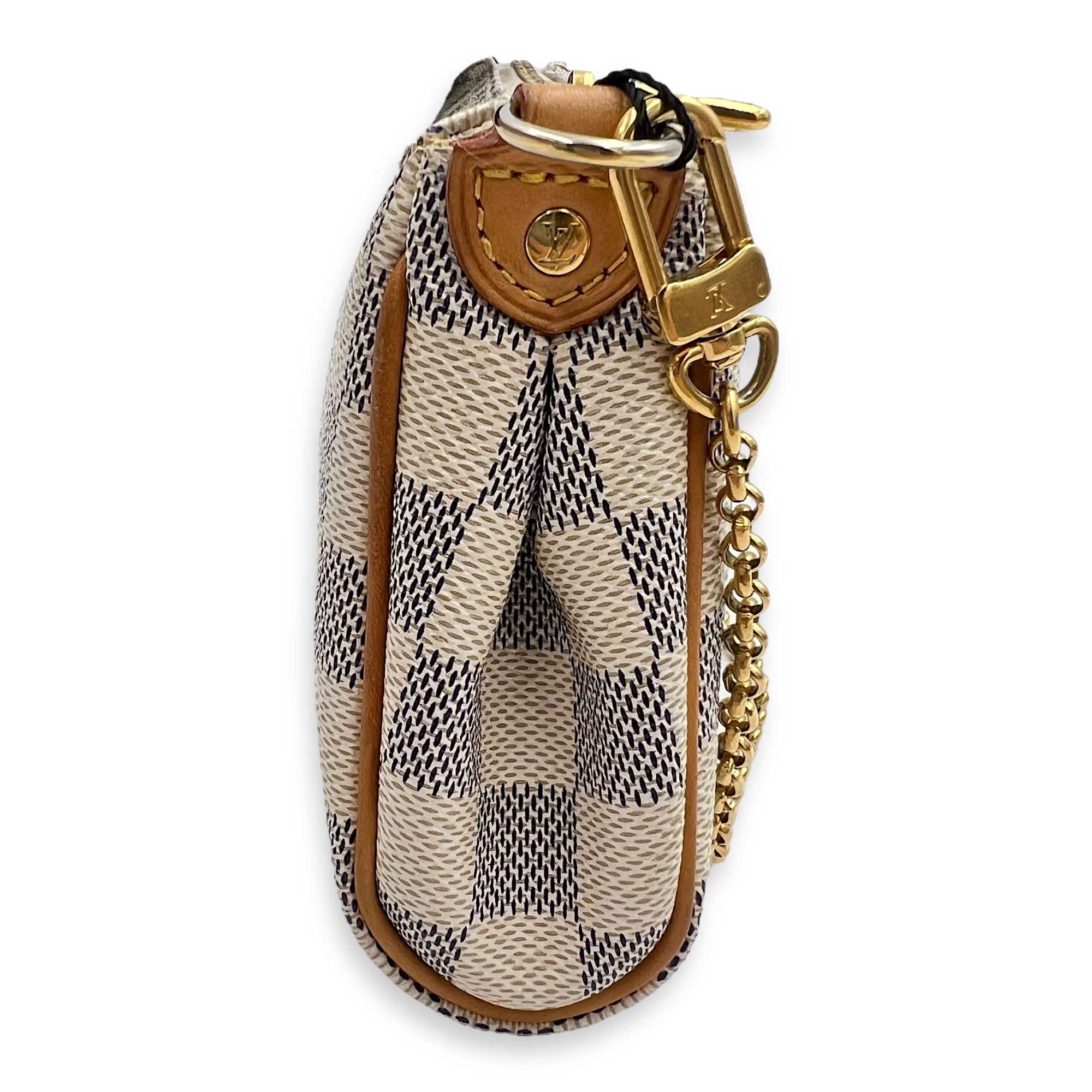 Eva Pouch White in Coated Canvas, Gold hardware - Image 6