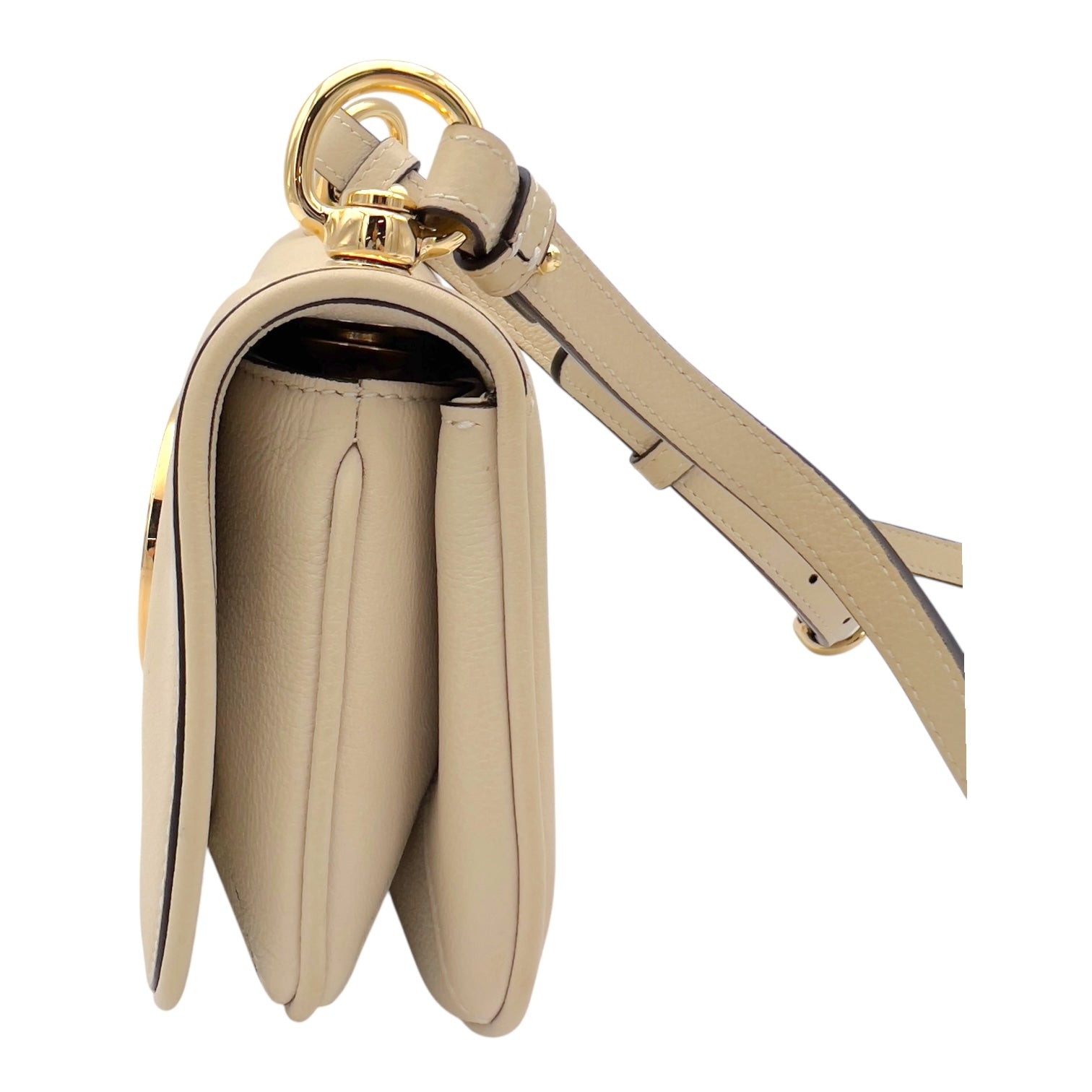 Blondie Mini White Shoulder Bag in Calfskin, Gold hardware - Image 5