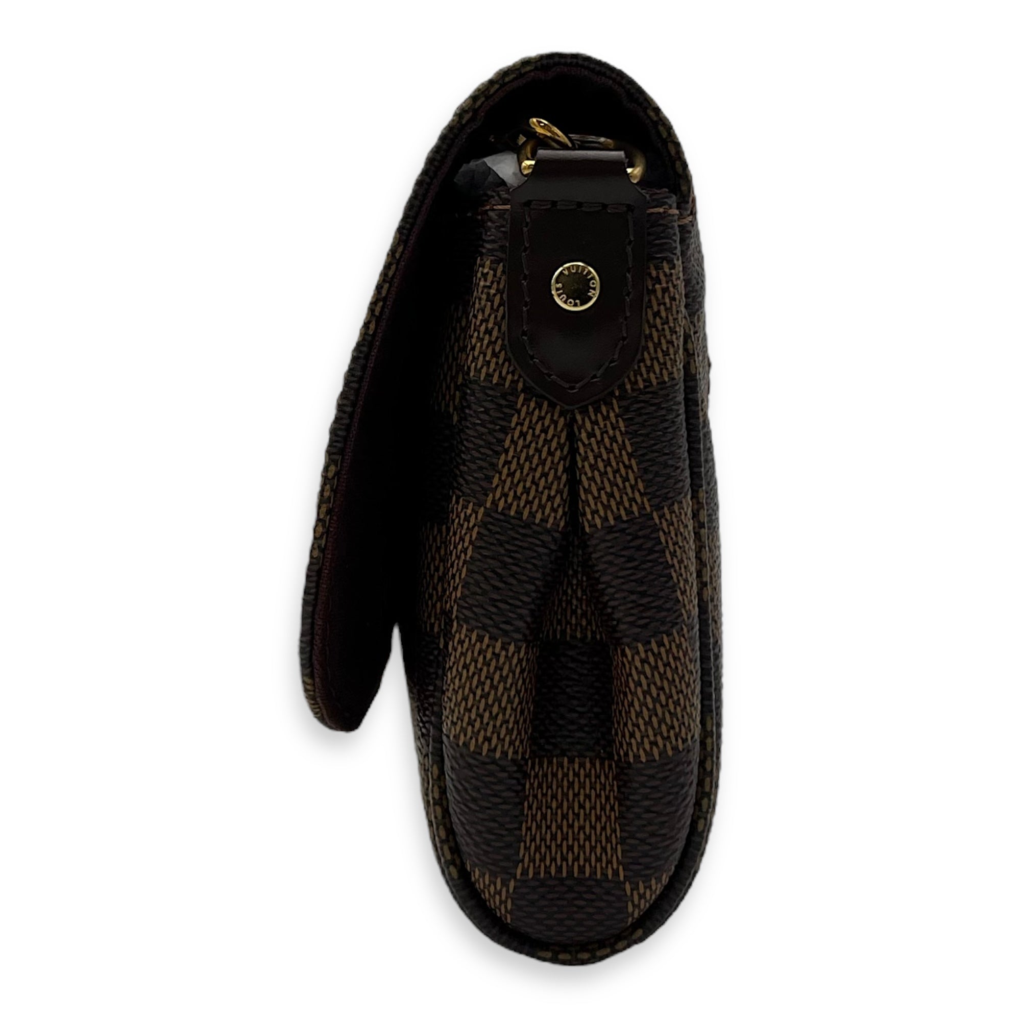 Favourite PM Brown Crossbody Bag in Coated Canvas, Gold hardware - Image 5