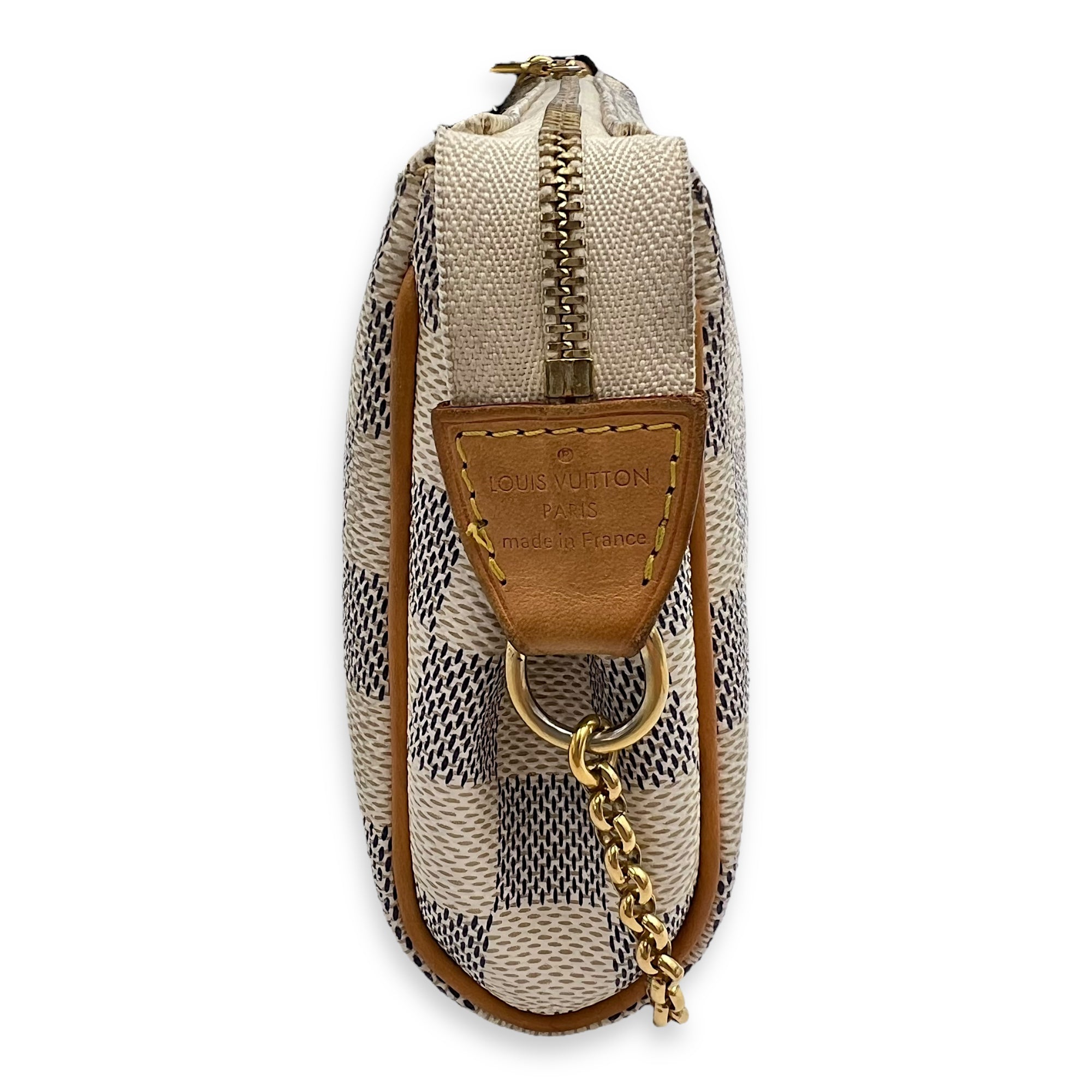 Eva Pouch White in Coated Canvas, Gold hardware - Image 5