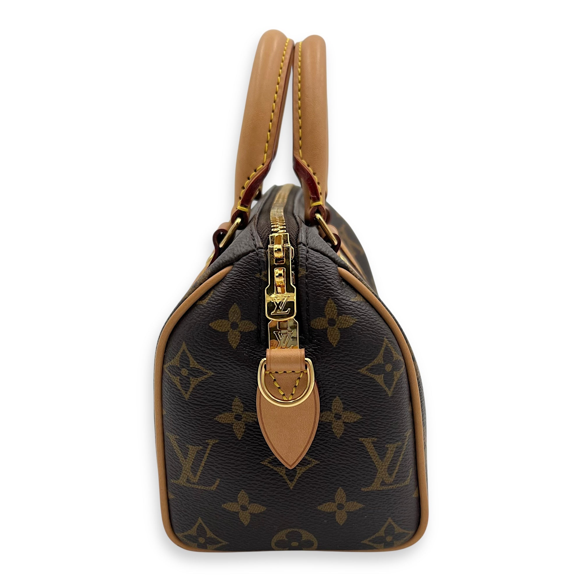 Speedy Bandouliere 20 Brown Top Handle Bag in Monogram Coated Canvas, Gold hardware - Image 5