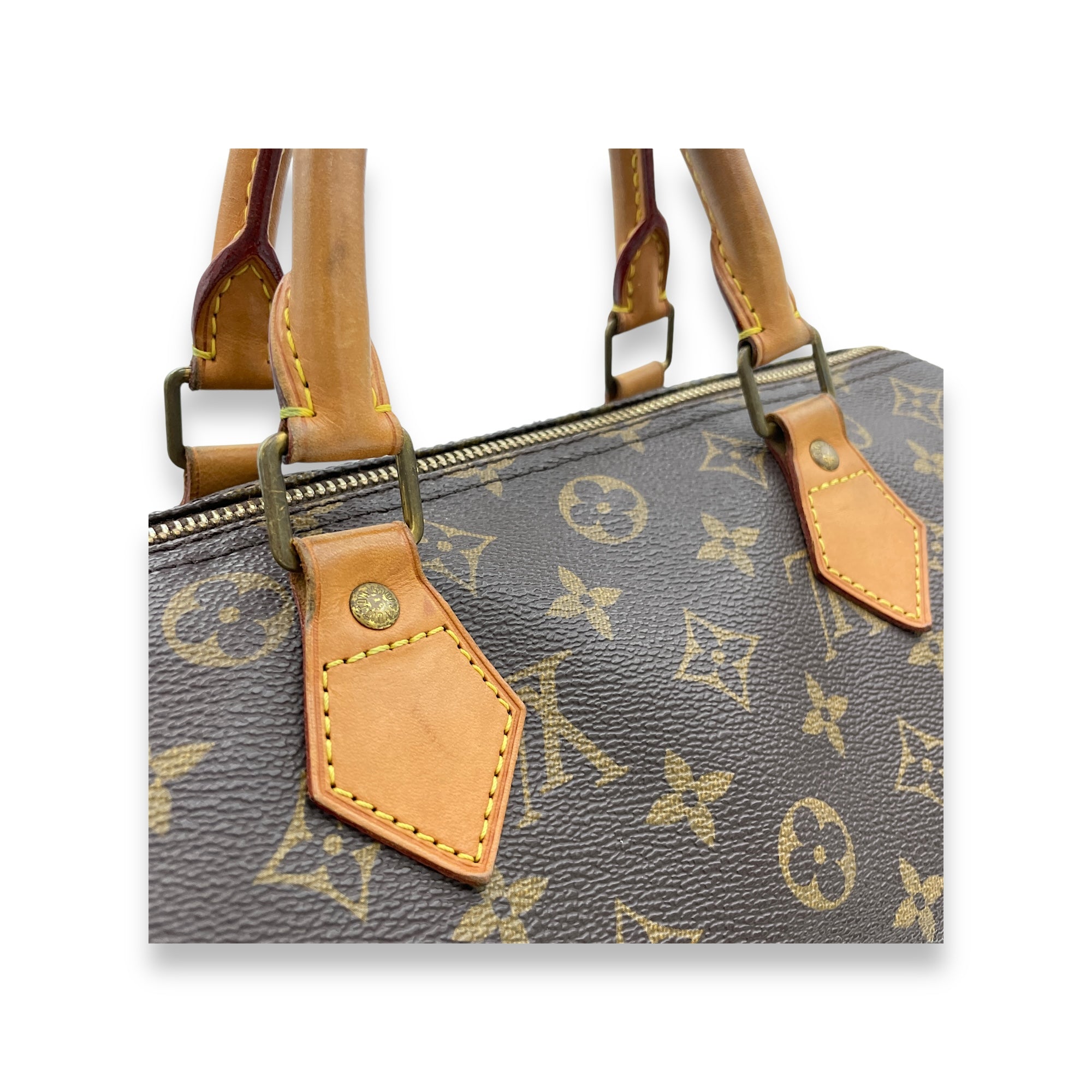 Speedy Top Handle Bag 30 Brown in Monogram Coated Canvas, Gold hardware - Image 7