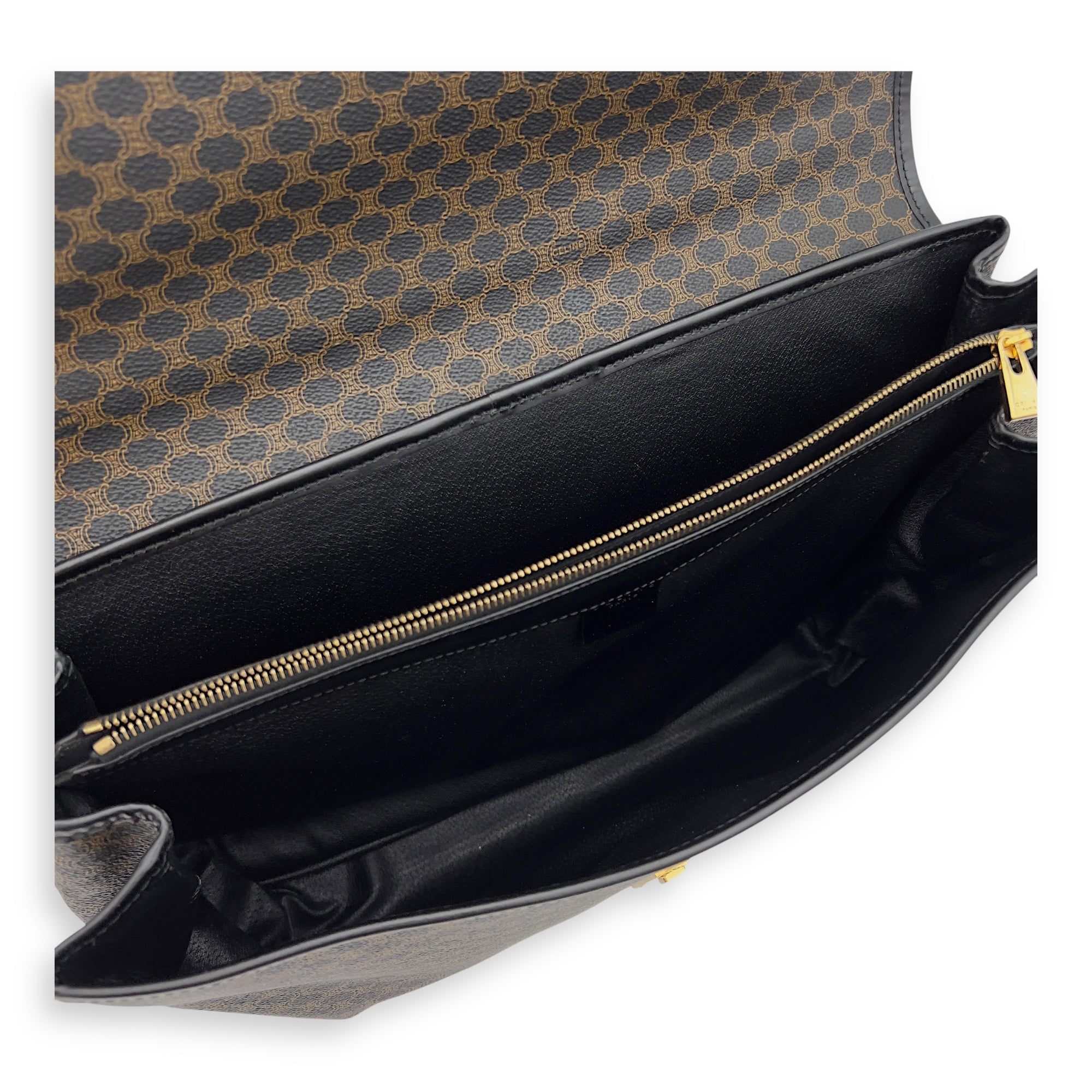 Vintage Macadam Blason Brown Briefcase in Coated Canvas, Gold hardware - Image 5