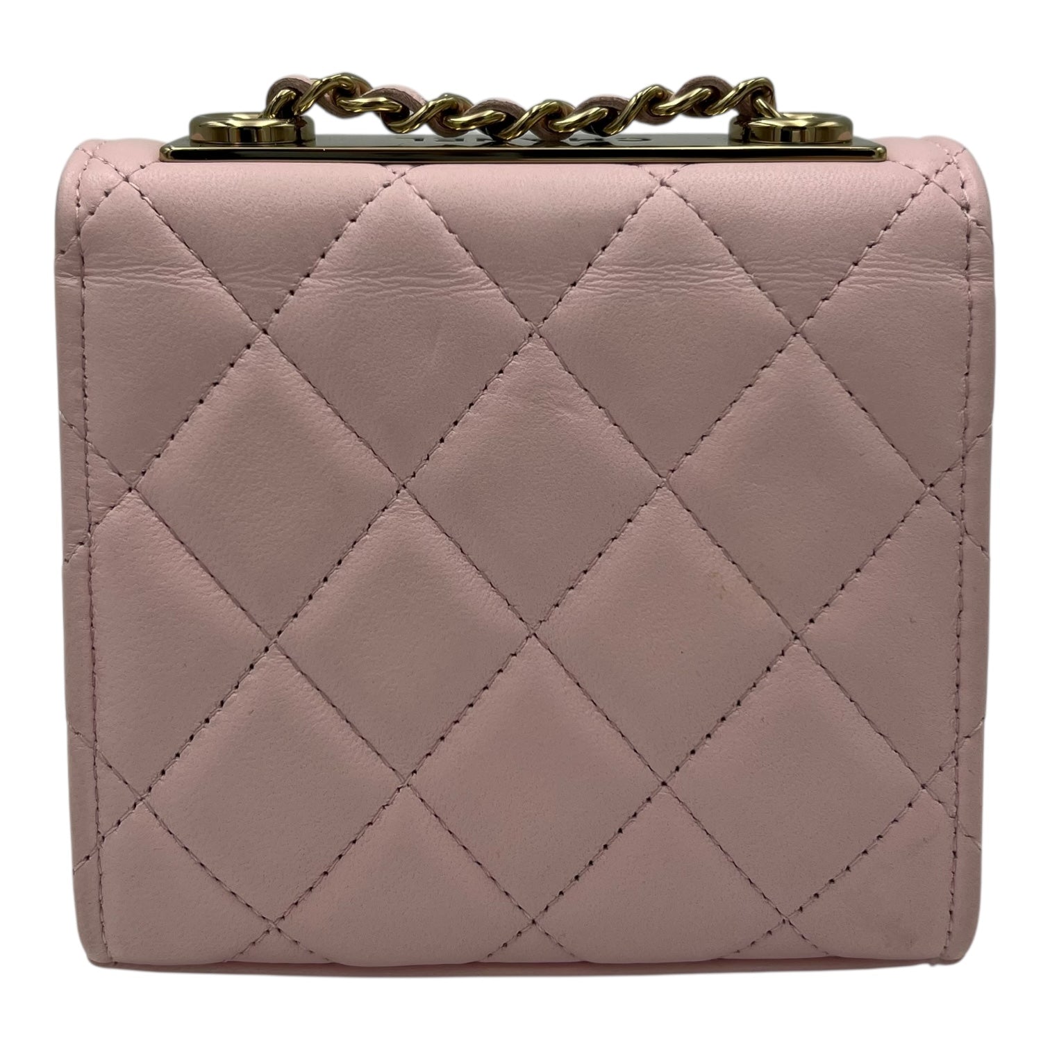 Trendy CC Wallet On Chain Pink in Lambskin, Gold hardware - Image 3
