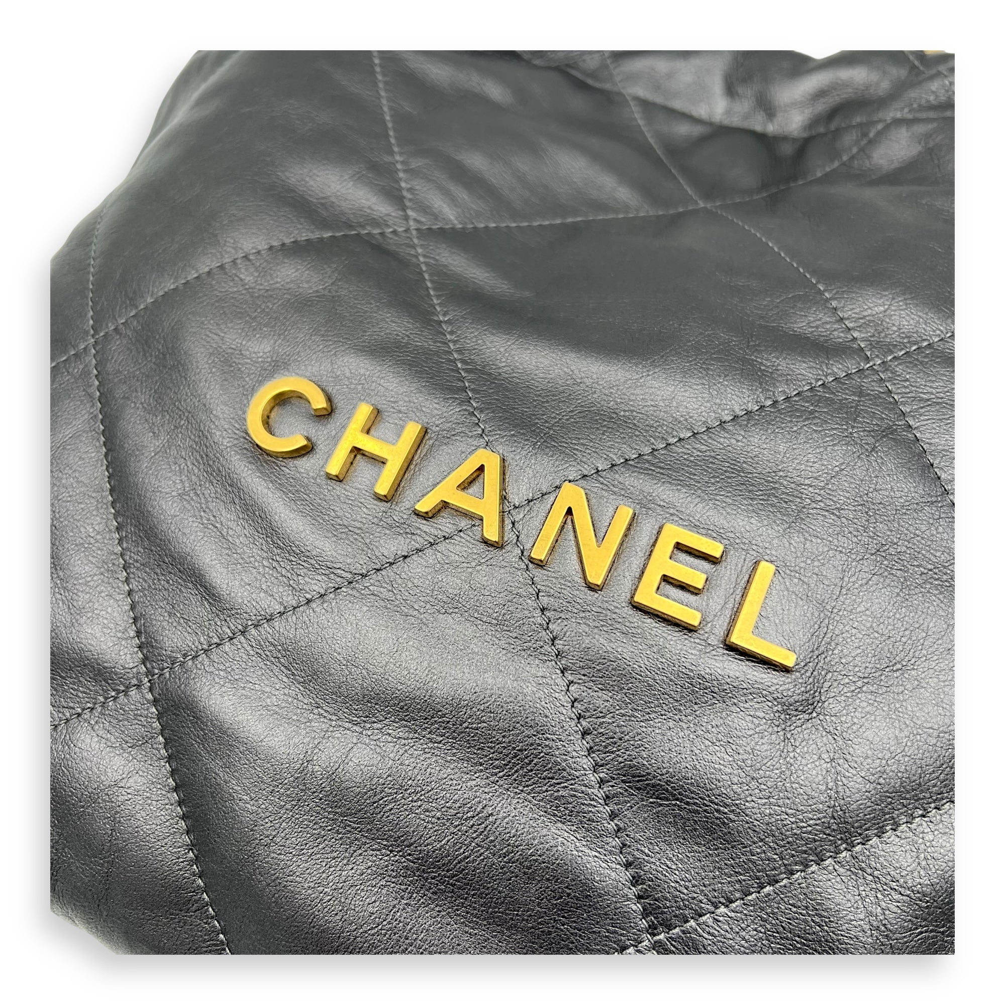 22 Tote Small Grey Tote Bag in Calfskin, Gold hardware - Image 7