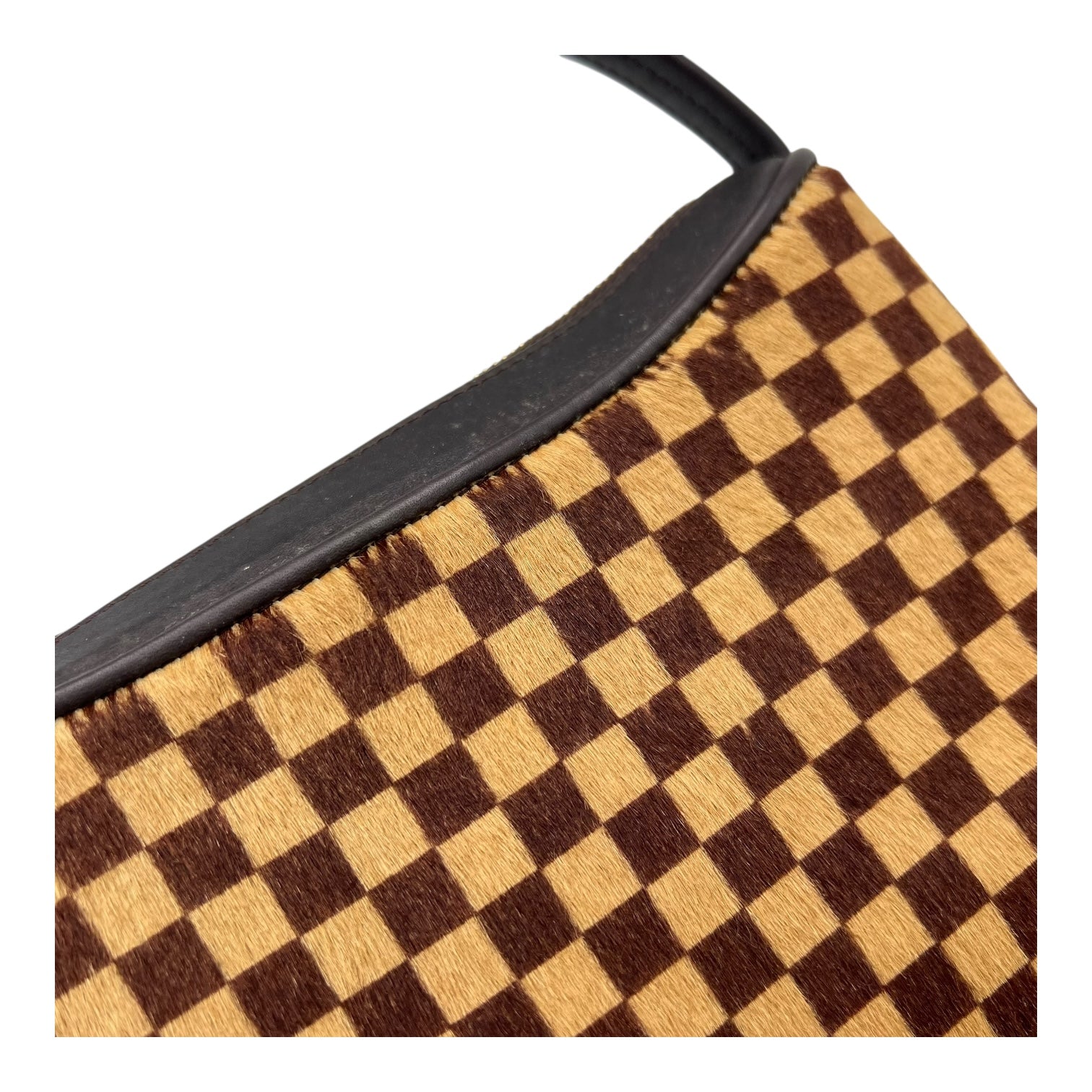 Damier Sauvage Tigre Brown Top Handle Bag in Pony Hair, Gold hardware - Image 8