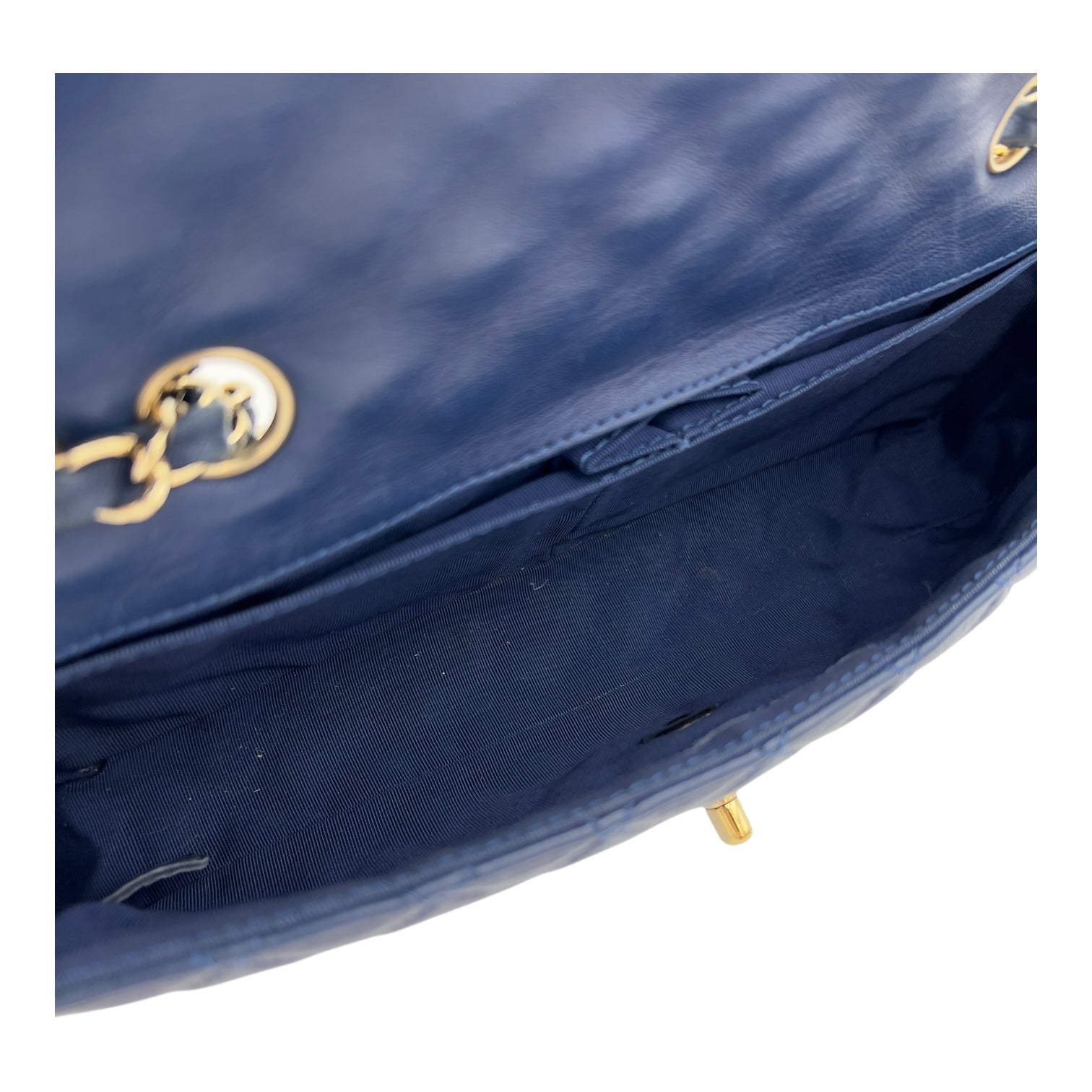 Valentine Charm Blue Shoulder Bag in Lambskin, Gold hardware - Image 8